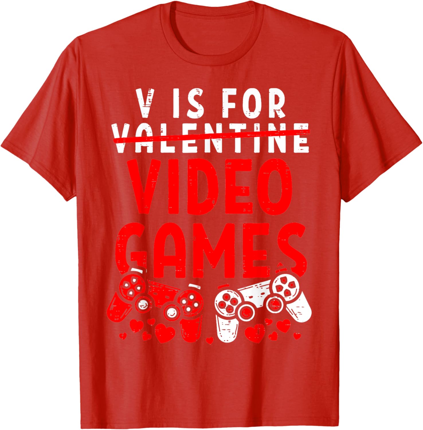 Funny V Is For Video Games Valentine's Day T-Shirt for Gamer Men - 20