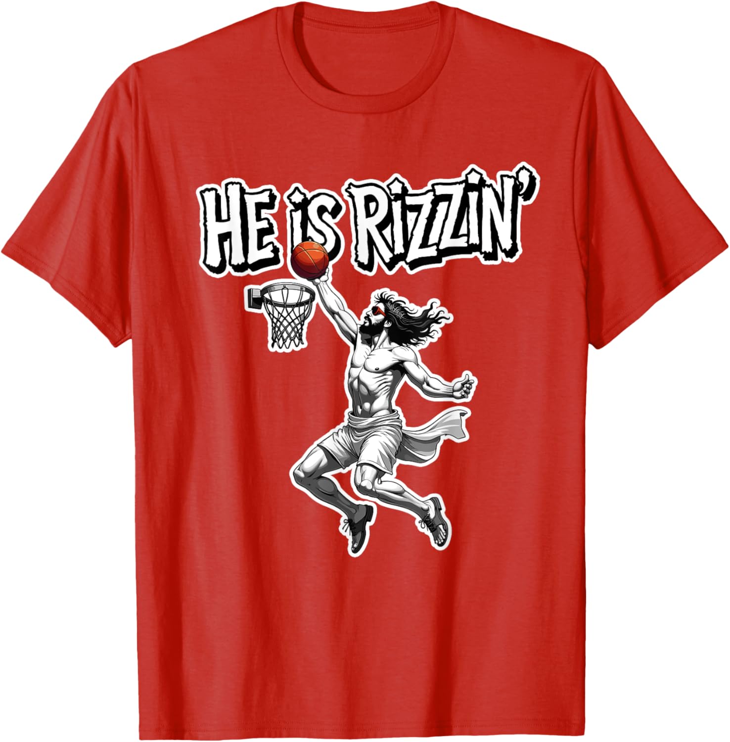 Funny Jesus Basketball Meme T-Shirt for Rizzin Fans - Unique Gift Idea - 6