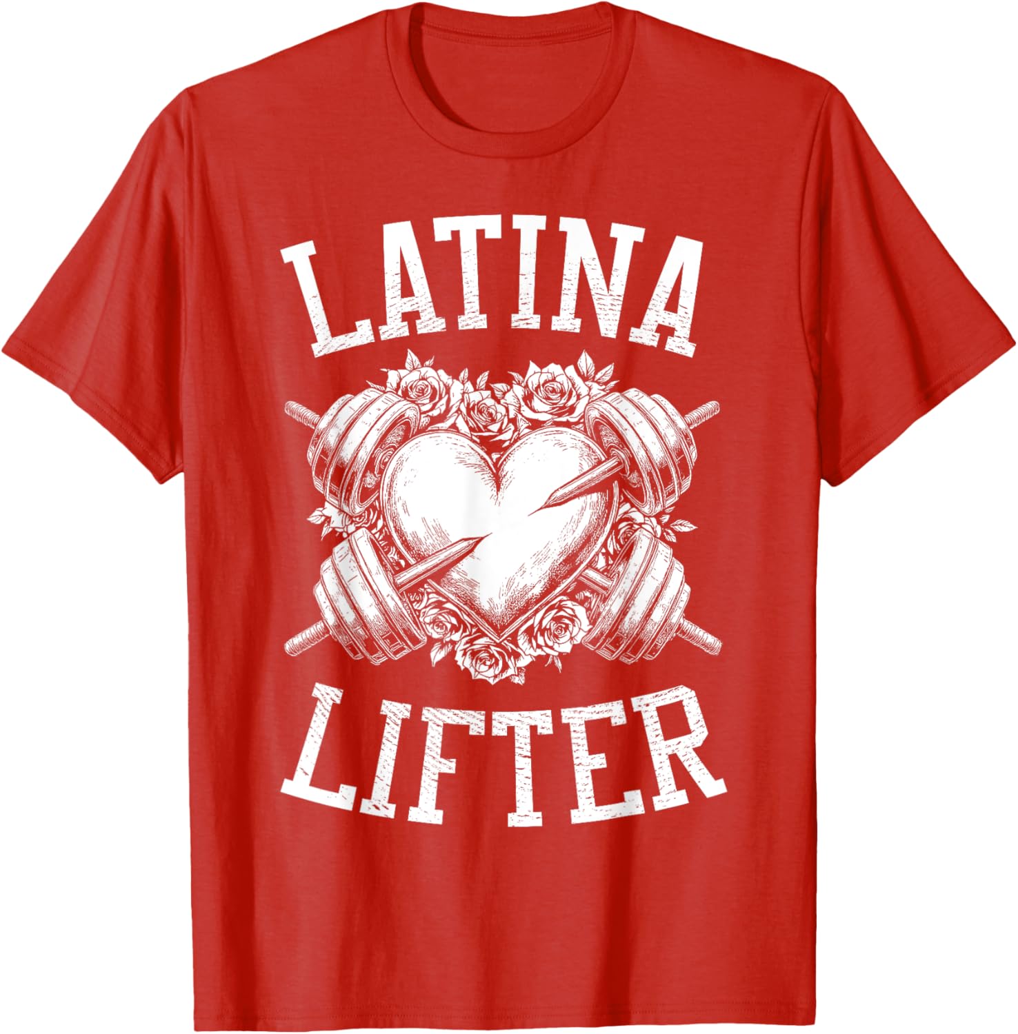 Latina Lifter Heart Fitness T-Shirt for Hispanic Gym Lovers - 28