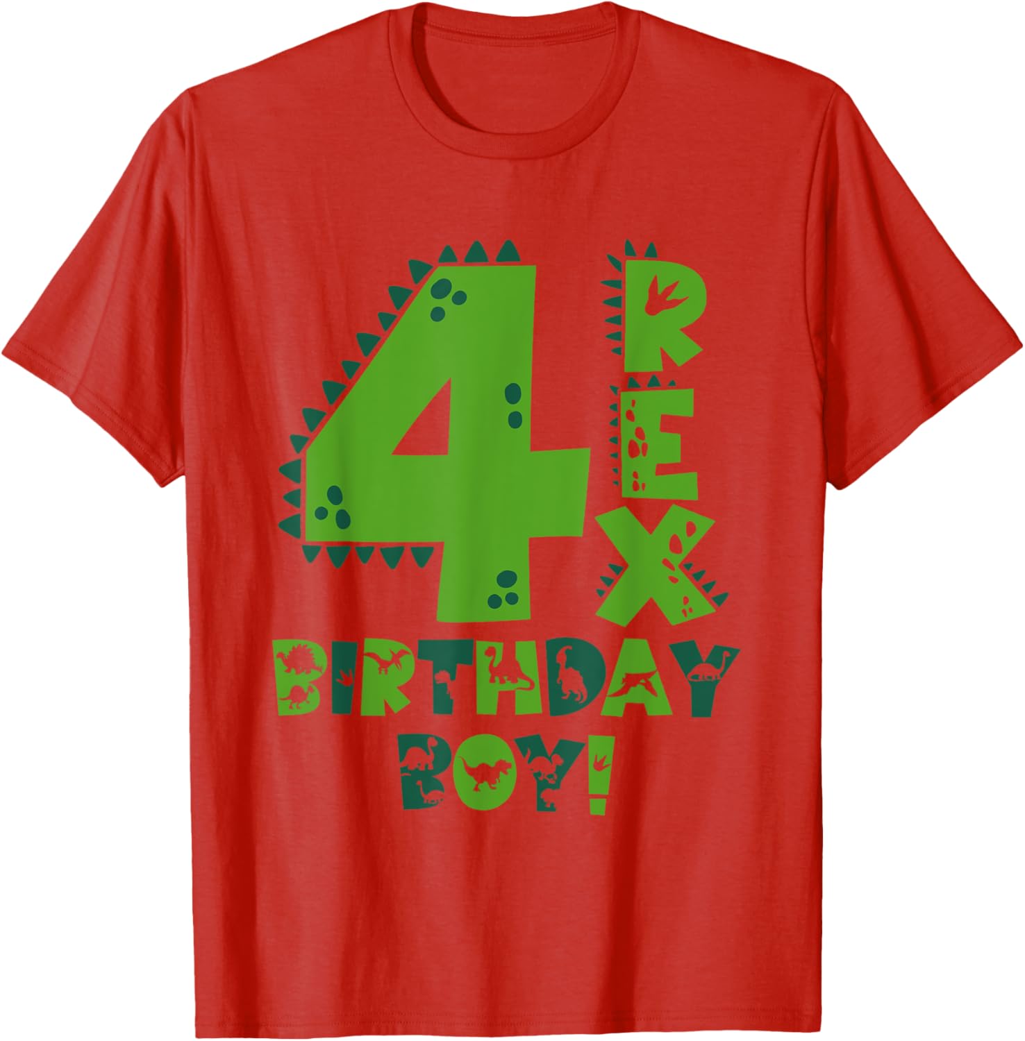 Fun Four Rex Dinosaur T-Shirt for 4-Year-Old Birthday Boys - 15