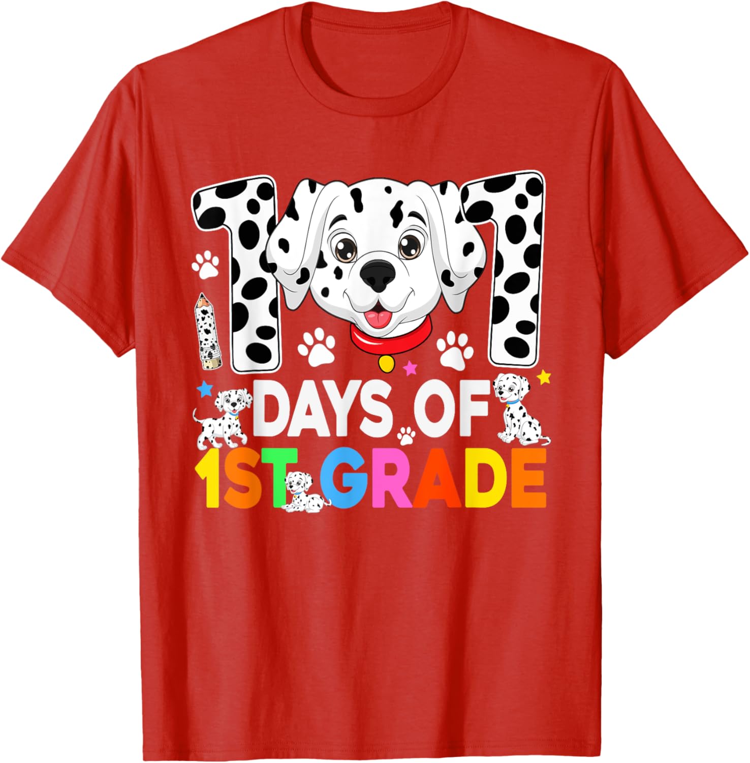 100 Days of School Dalmatian Dog T-Shirt for Kids 3rd Grade Fun Fashion - 3