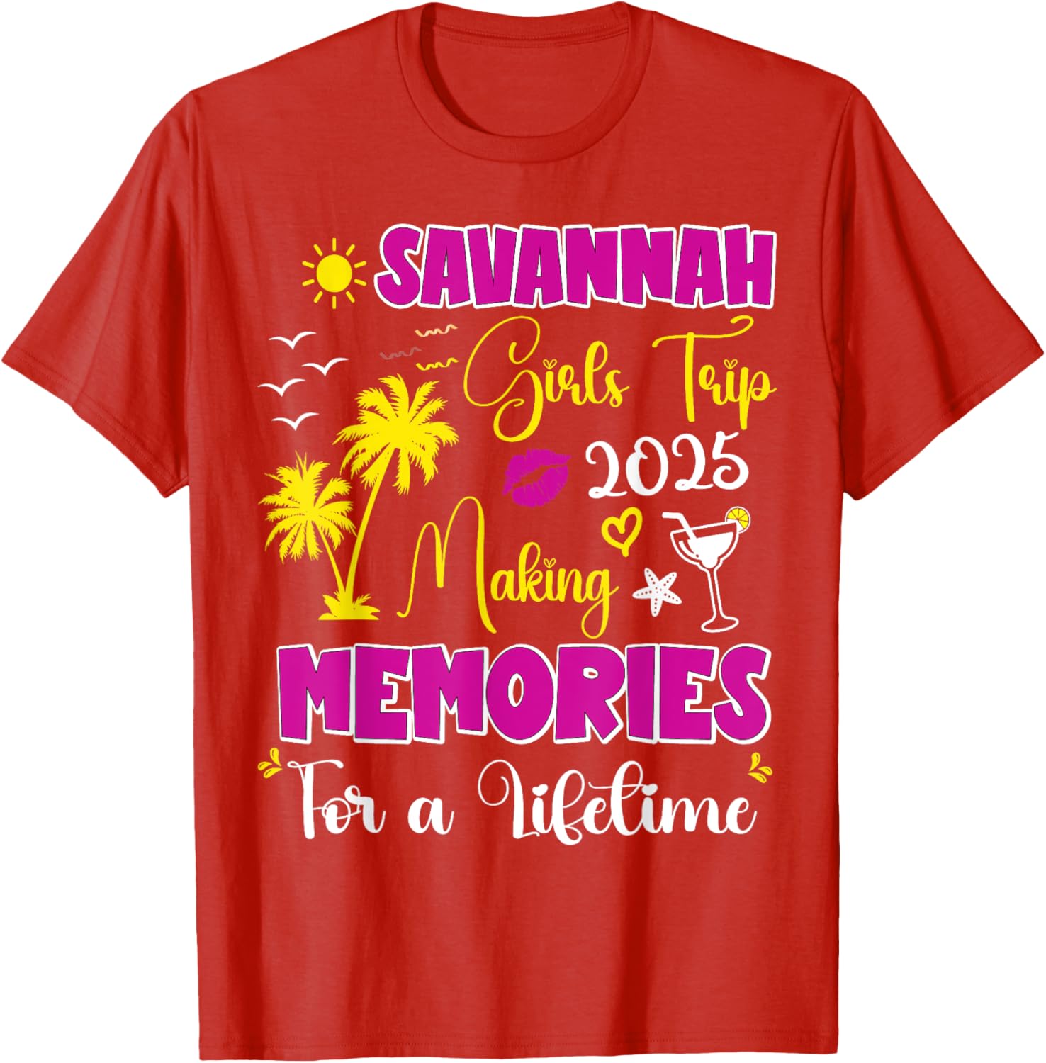 Savannah Girls Trip 2025 Summer Vacation T-Shirt for Women - 13