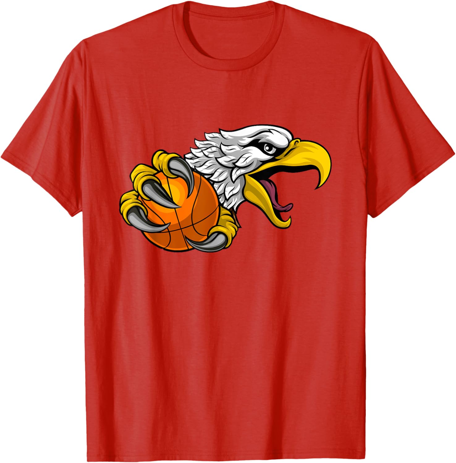 Eagle Hawk Basketball Cartoon Character T-Shirt for Fun Sports Fans - 12