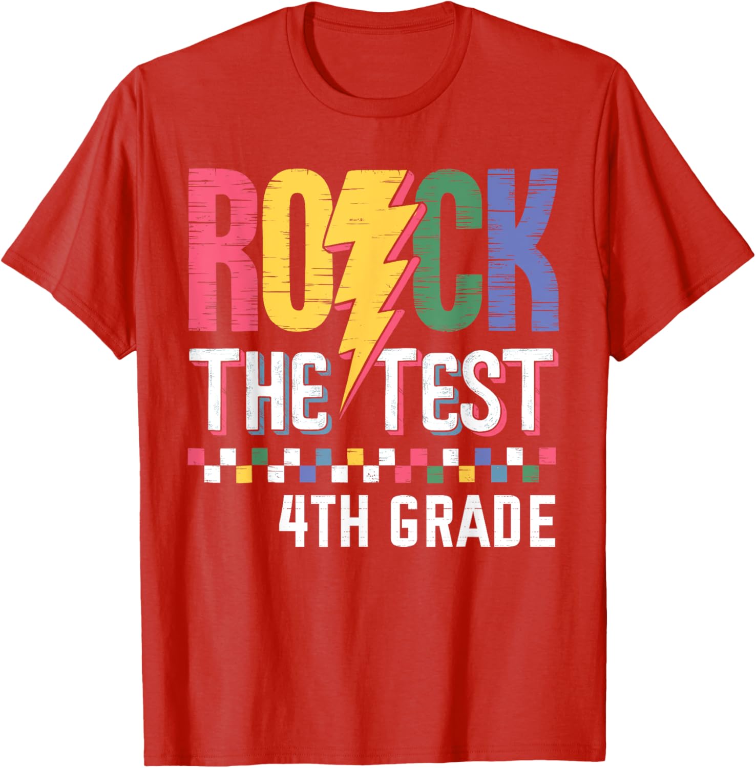 Rock The Test 4th Grade Test Day T-Shirt for Students and Teachers - 4