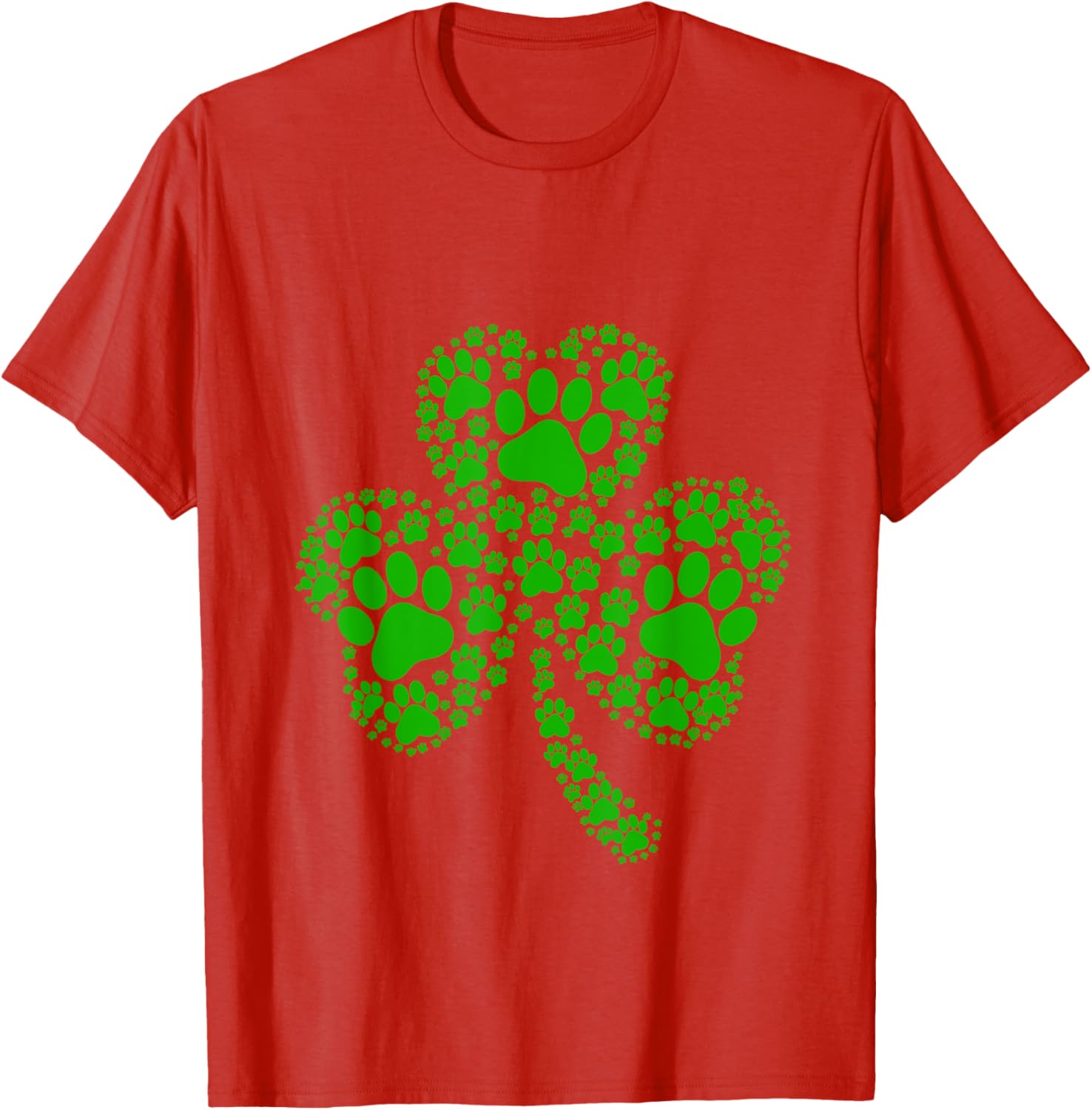 Irish Dog Lover T-Shirt with Shamrock and Paw Print for St Patricks Day - 9