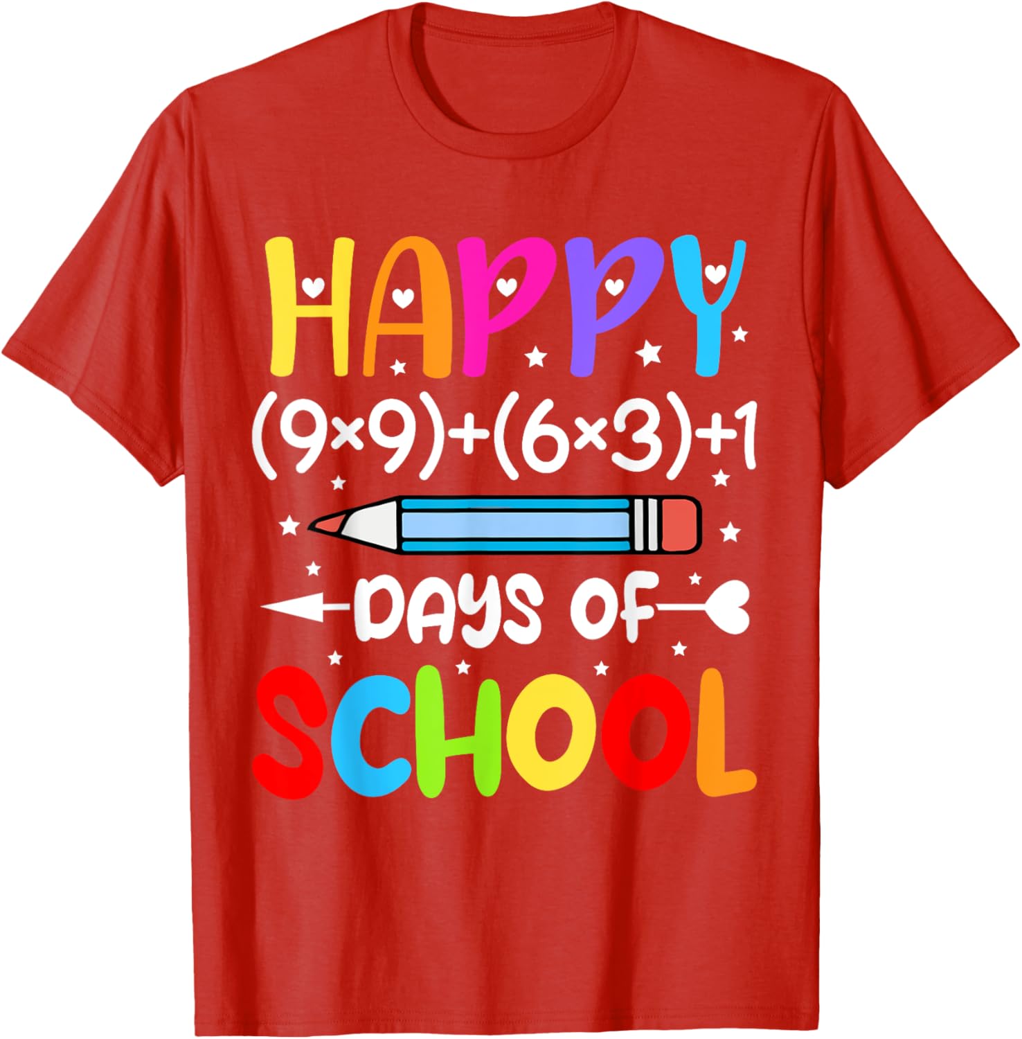 Happy 100th Day of School T-Shirt for Kids Fun Math Teacher Gift - 9