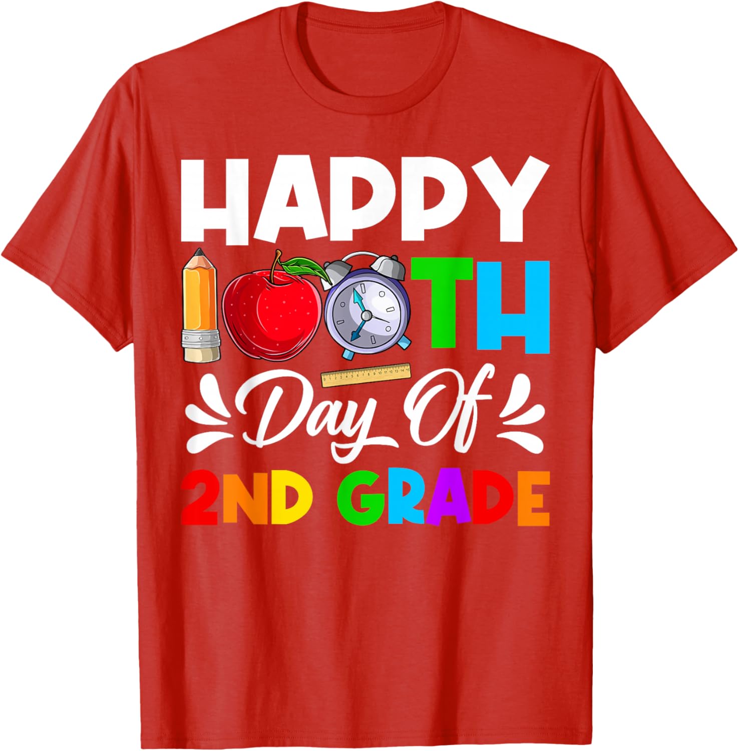Happy 100th Day 2nd Grade T-Shirt for Boys and Girls, 100 Days Smarter - 22