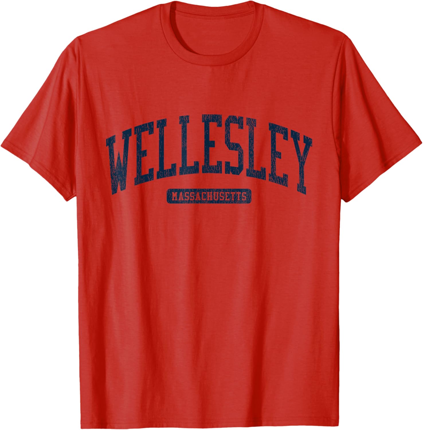 Wellesley MA College Style Blue T-Shirt for Students and Alumni - 5
