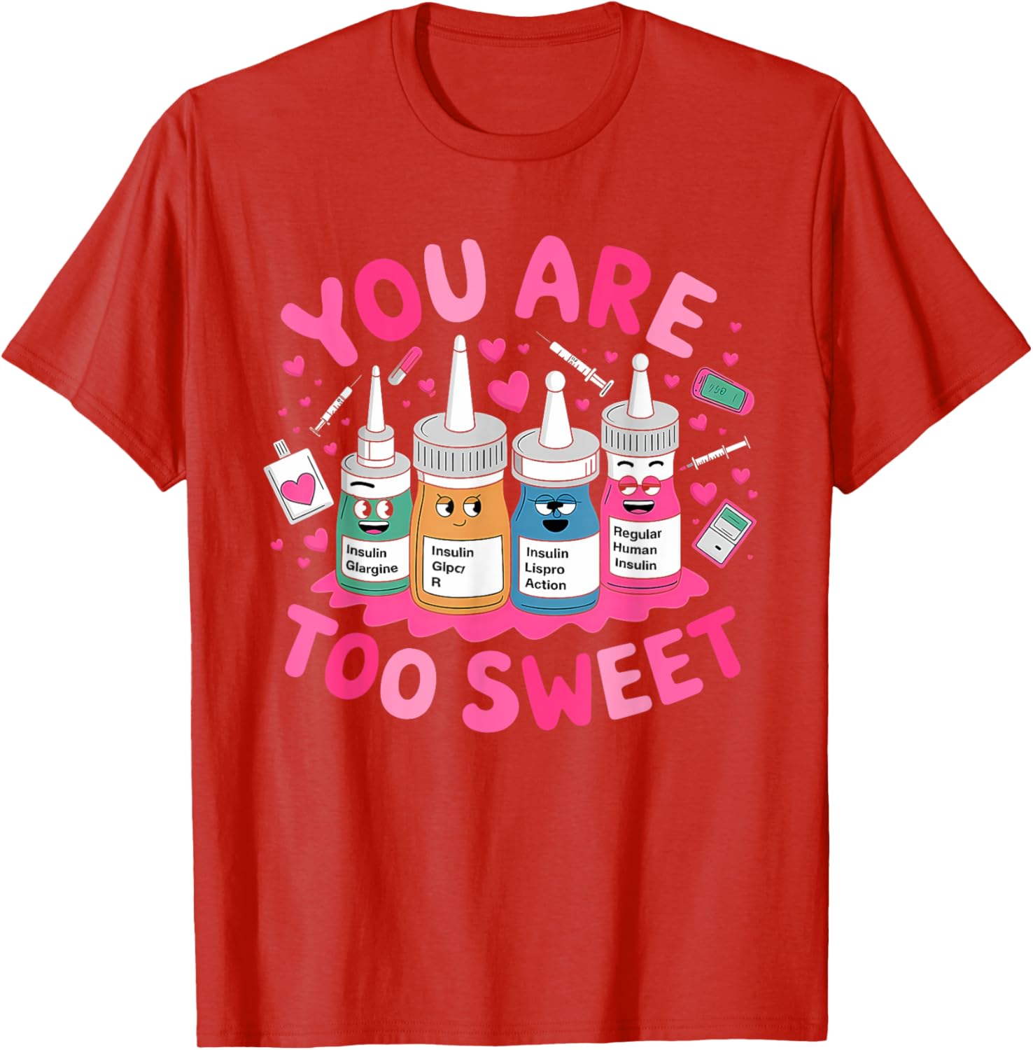You Are Too Sweet Valentine's Day T-Shirt for ICU NICU PICU ER Nurses - 3