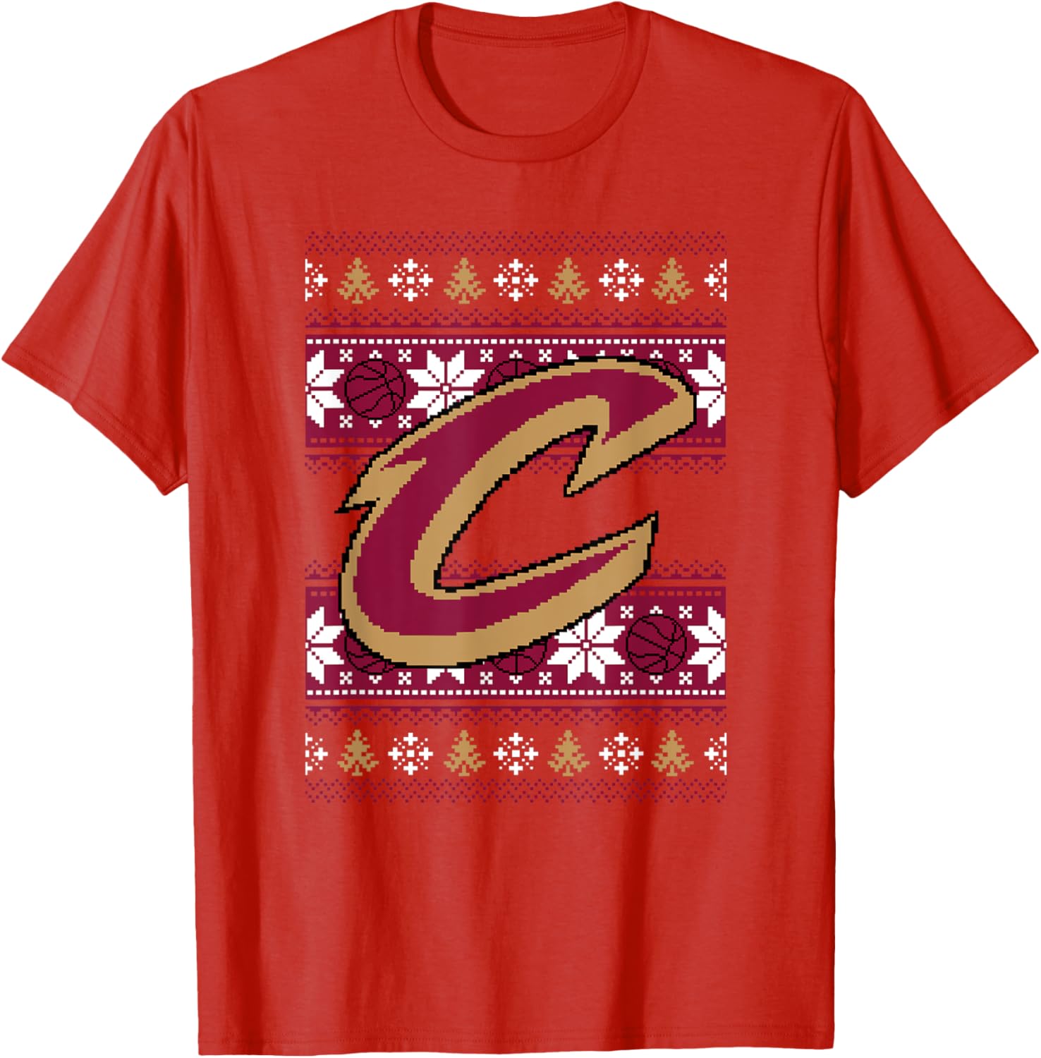 Men's Cleveland Cavaliers Merry Pixel T-Shirt for Sports Fans - 2