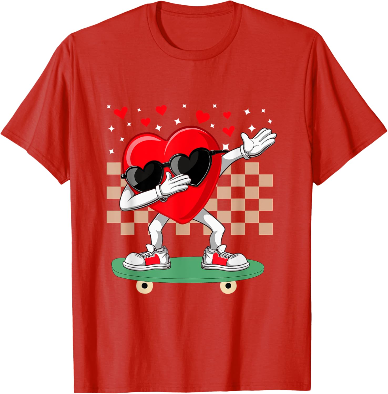 Dabbing Heart Skateboarding Dab Dance T-Shirt for Valentine's Day Fun - 12