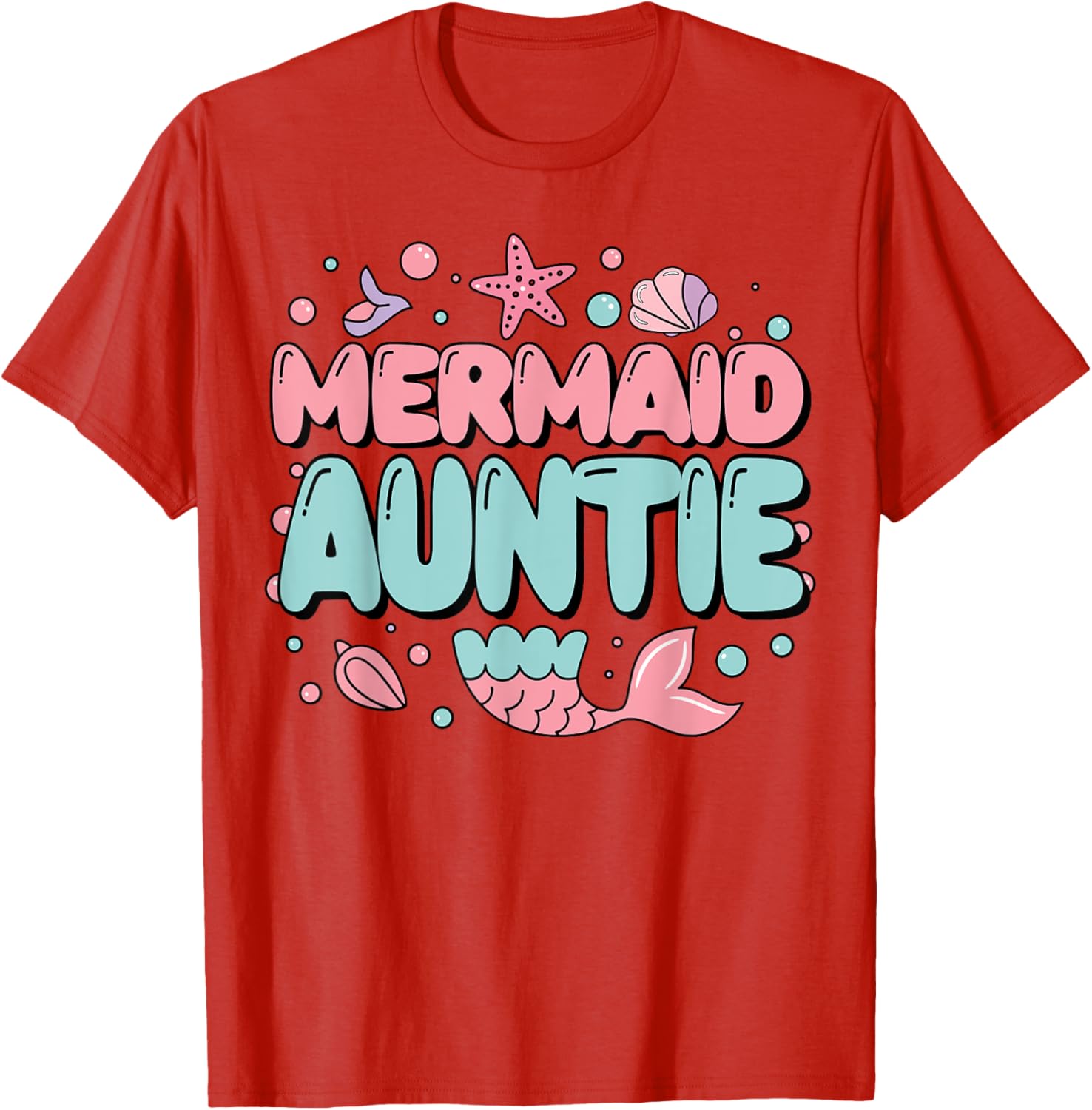 Auntie of The Birthday Mermaid Family Matching Party T-Shirt for Fun Celebrations - 13
