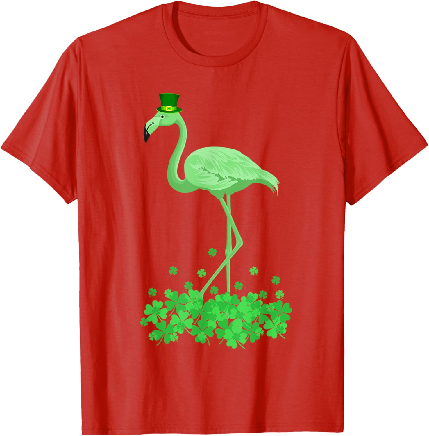 Lucky Leprechaun Flamingo T-Shirt for St Patrick's Day Fun - 15