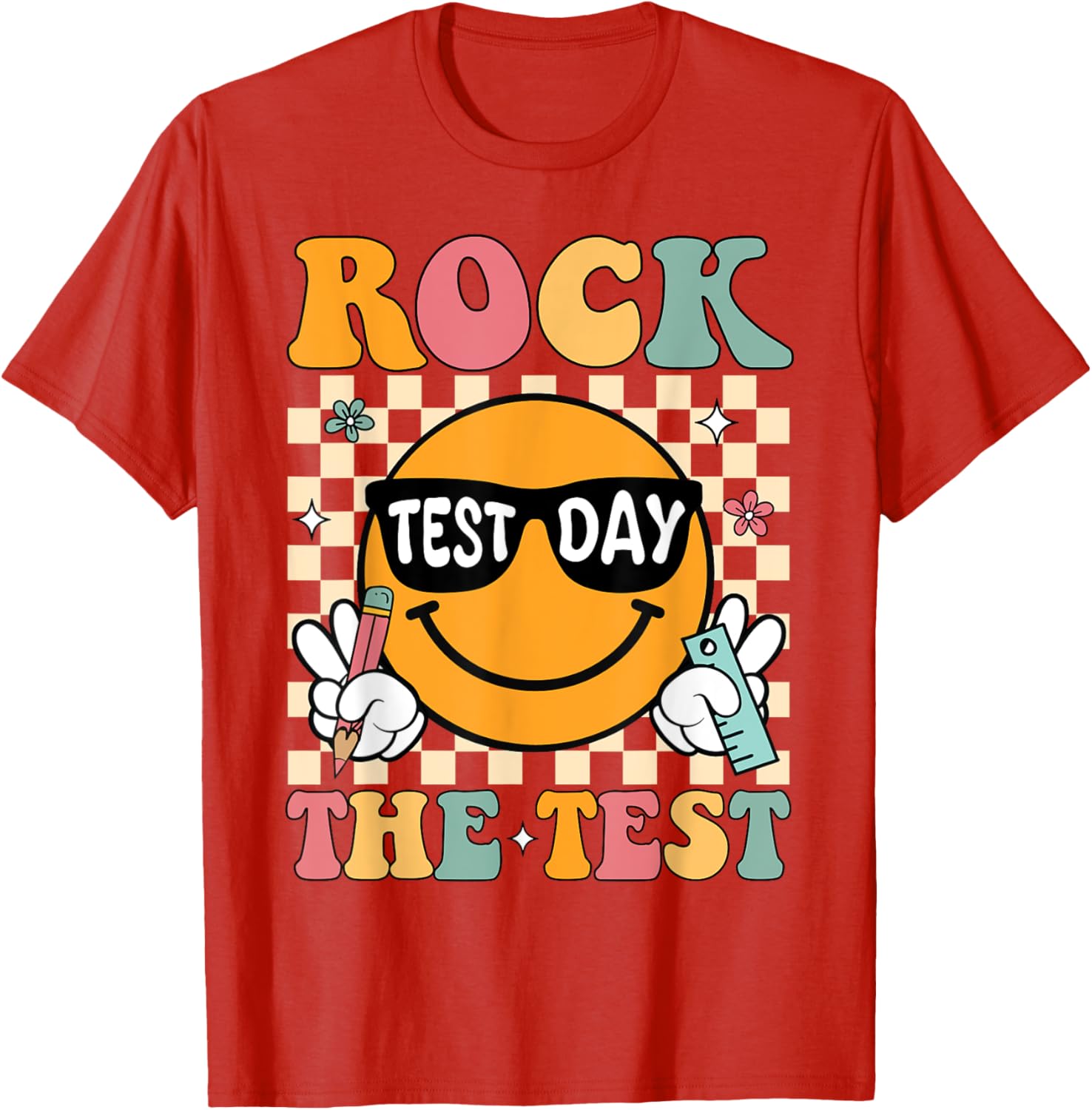Test Day Rock The Test Teacher T-Shirt Motivational Gift for Educators - 3