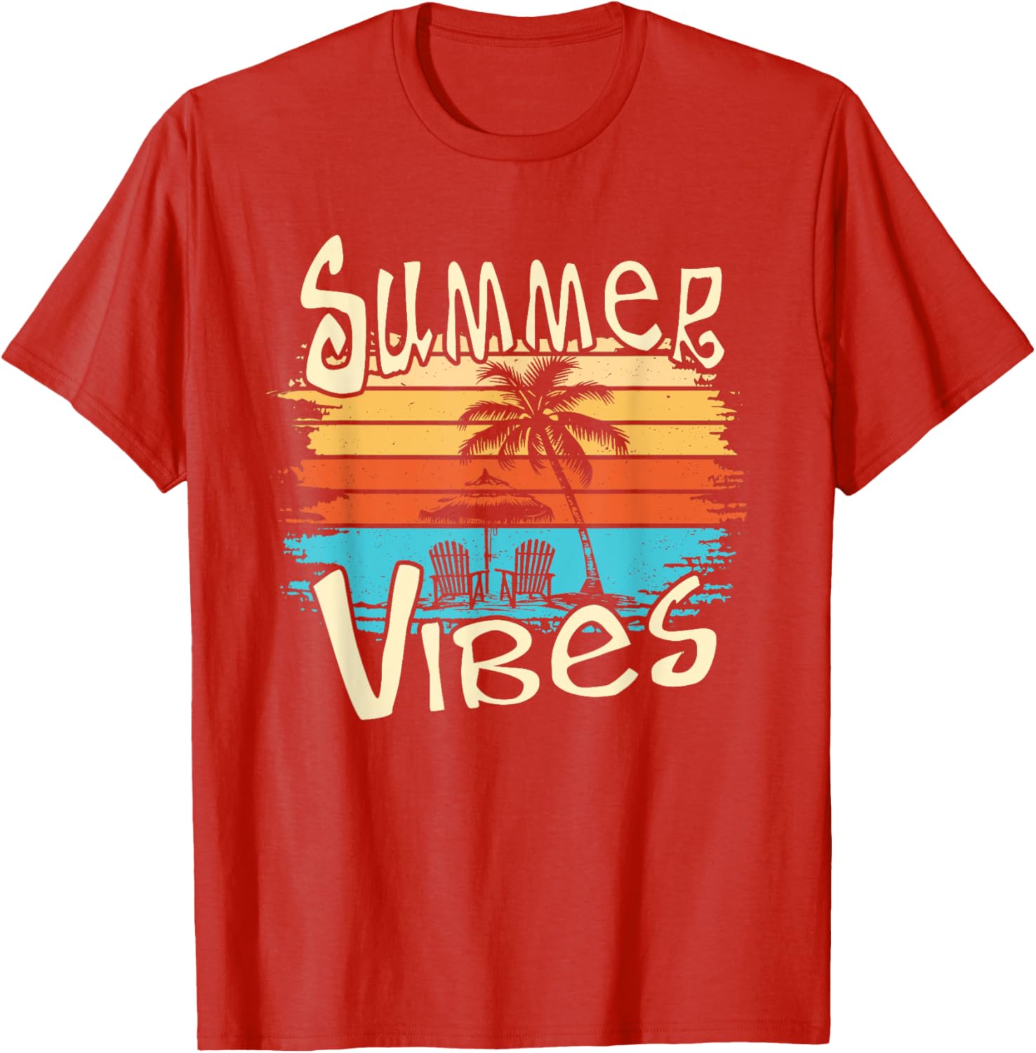 Summer Vibes Retro Palm Tree T-Shirt Perfect for Fun Sunshine Days - 1