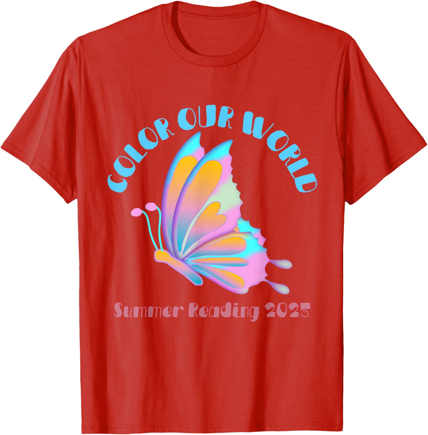 Color Our World Summer 2025 Butterfly T-Shirt for Reading Enthusiasts - 14