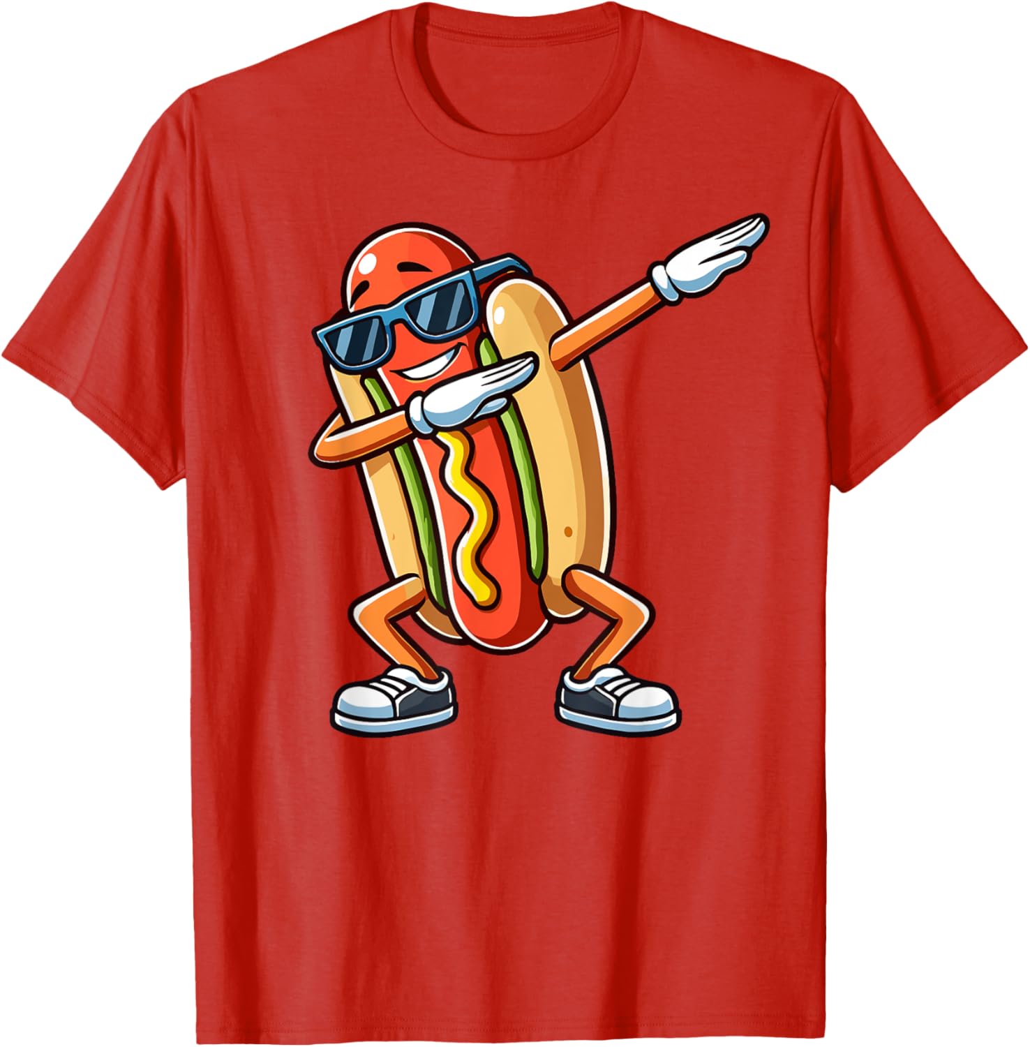 Funny Dabbing Hotdog Sunglasses Kids T-Shirt for Dog and Hotdog Lovers - 5