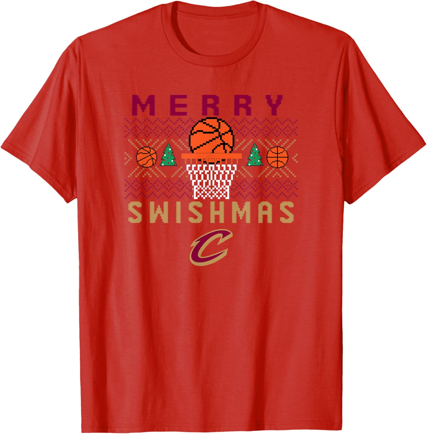 Cleveland Cavaliers Merry Swishmas T-Shirt for Men - Perfect for Fans - 2