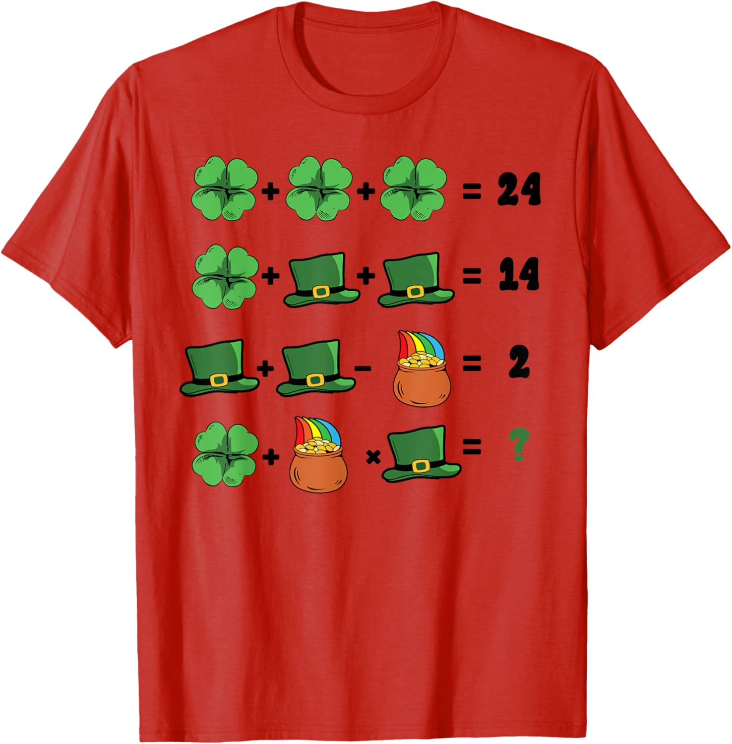 Funny St Patricks Day Shamrock Math Teacher T-Shirt for Irish Celebrations - 14