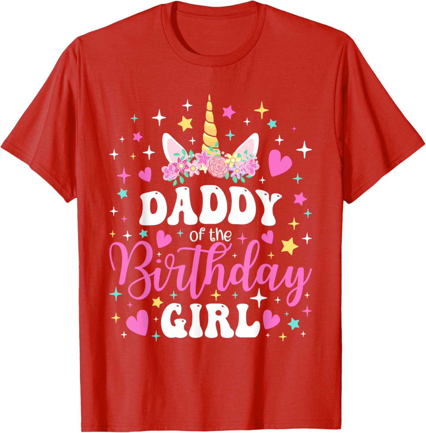 Family Matching Unicorn Daddy T-Shirt for Birthday Girl Celebration - 7