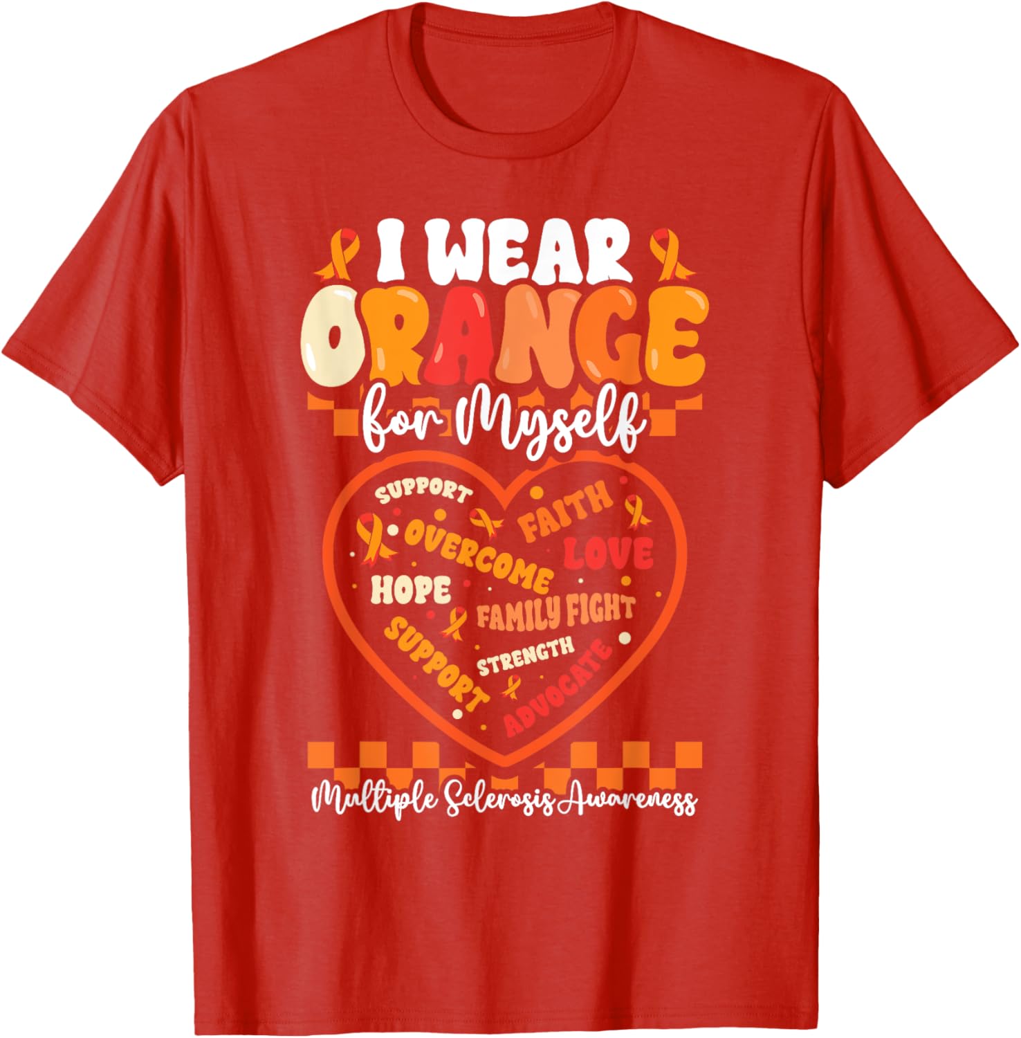 Wear Orange Ribbon MS Warrior T-Shirt for Multiple Sclerosis Awareness - 4