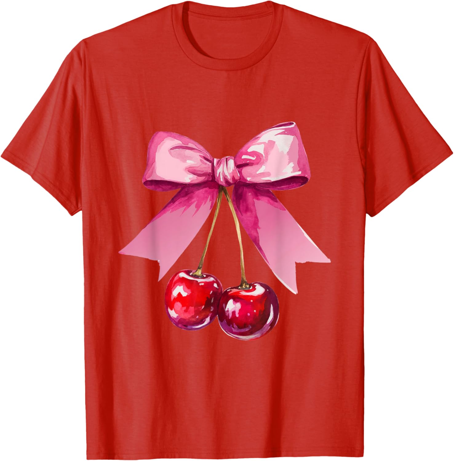 Kawaii Cherry Pink Bow T-Shirt for Cute Valentine's Day Style - 17