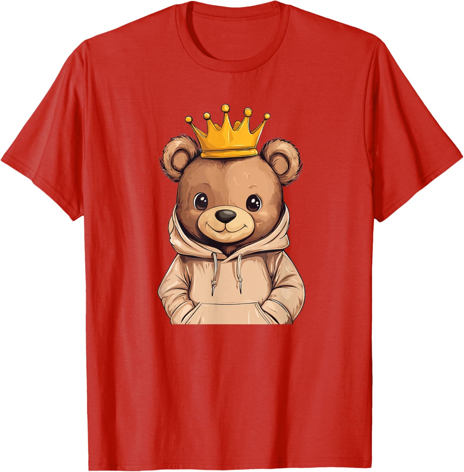 Adorable Cool Teddy Bear King with Crown and Sweater T-Shirt Outfit - 21
