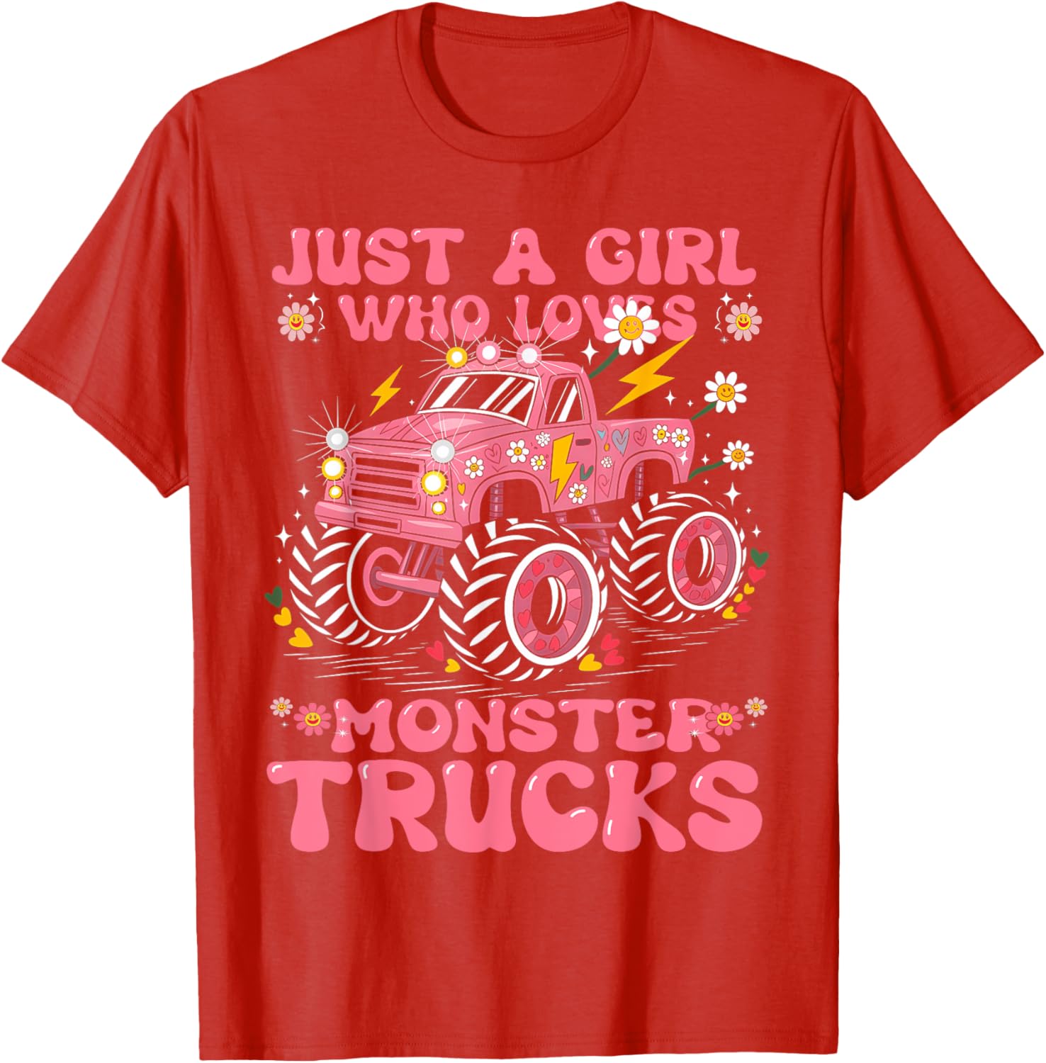Pink Monster Truck T-Shirt for Girls - Perfect Birthday Gift Tee - 9
