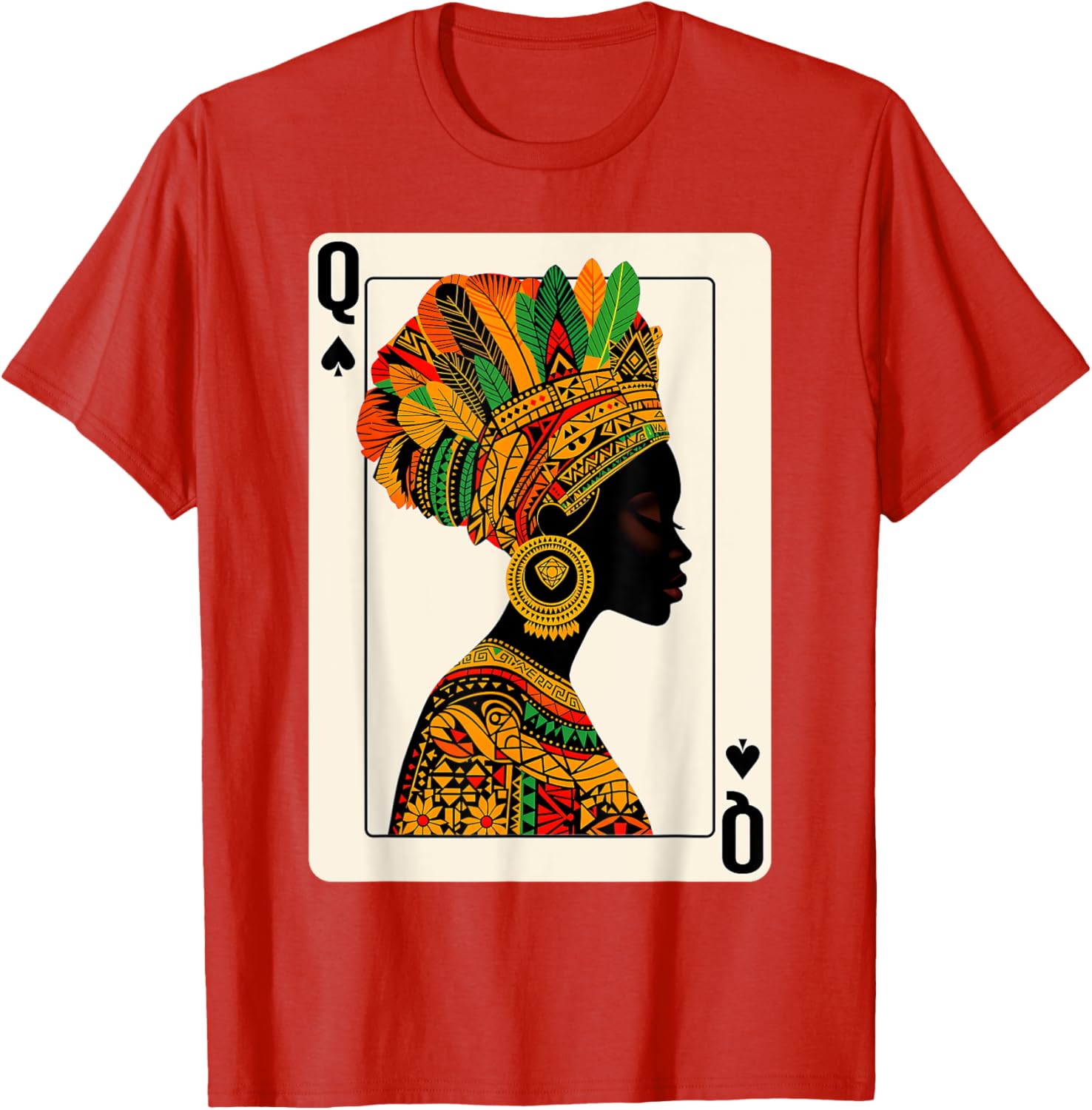 Black Queen of Spades Card Game T-Shirt Celebrating Proud Black Women - 7
