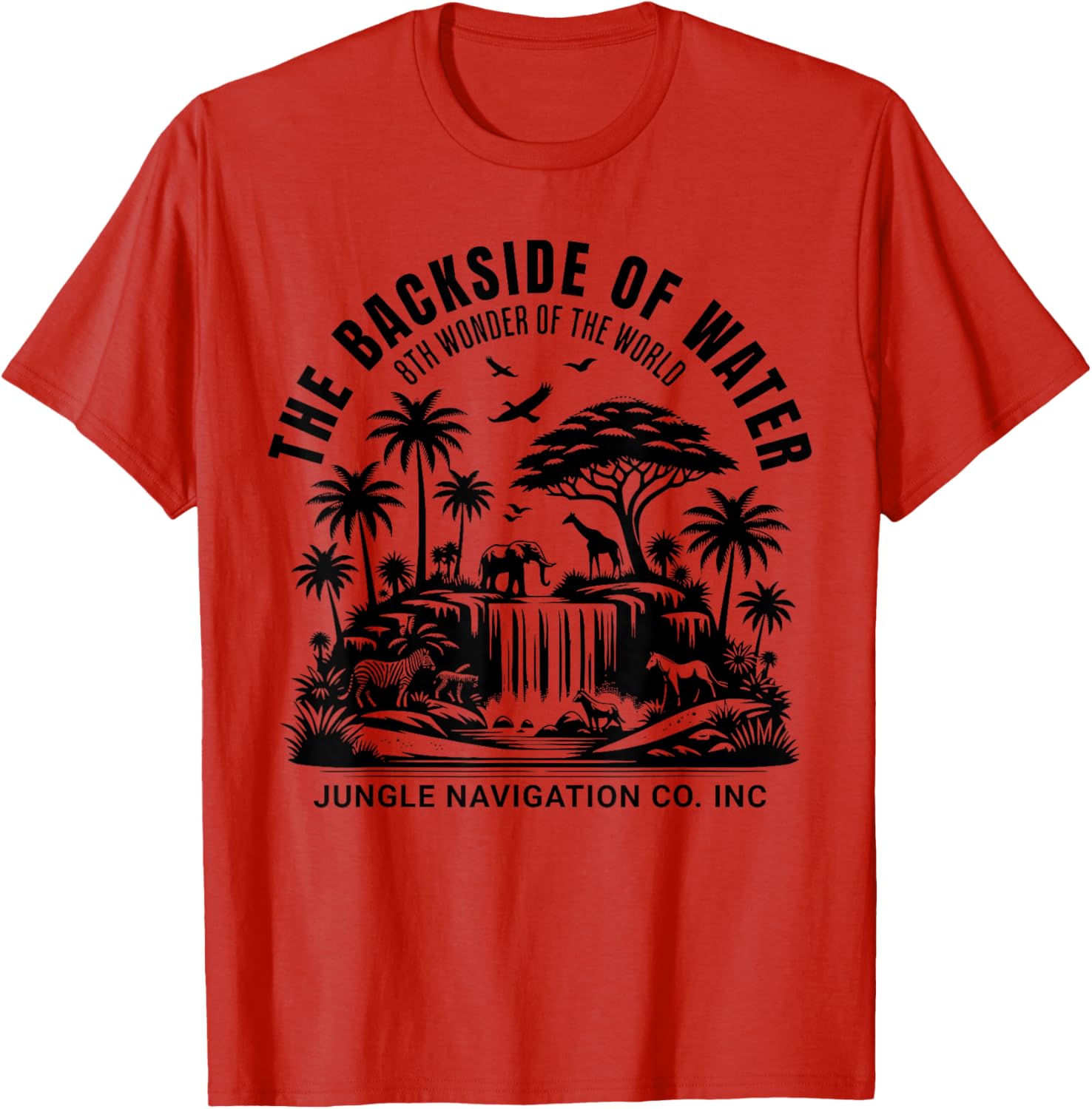 Jungle Adventure T-Shirt Backside of Water Cruise Theme Park Ride - 1