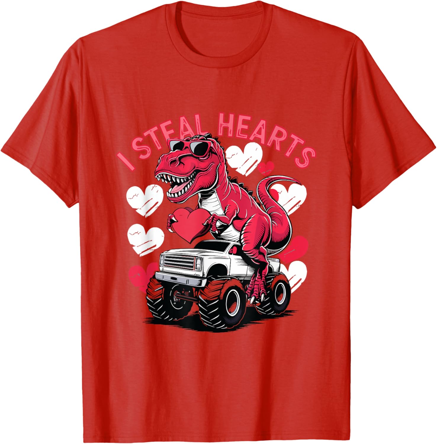 I Steal Hearts Toddler T-Rex Valentine's Day Shirt for Baby Boys - 6