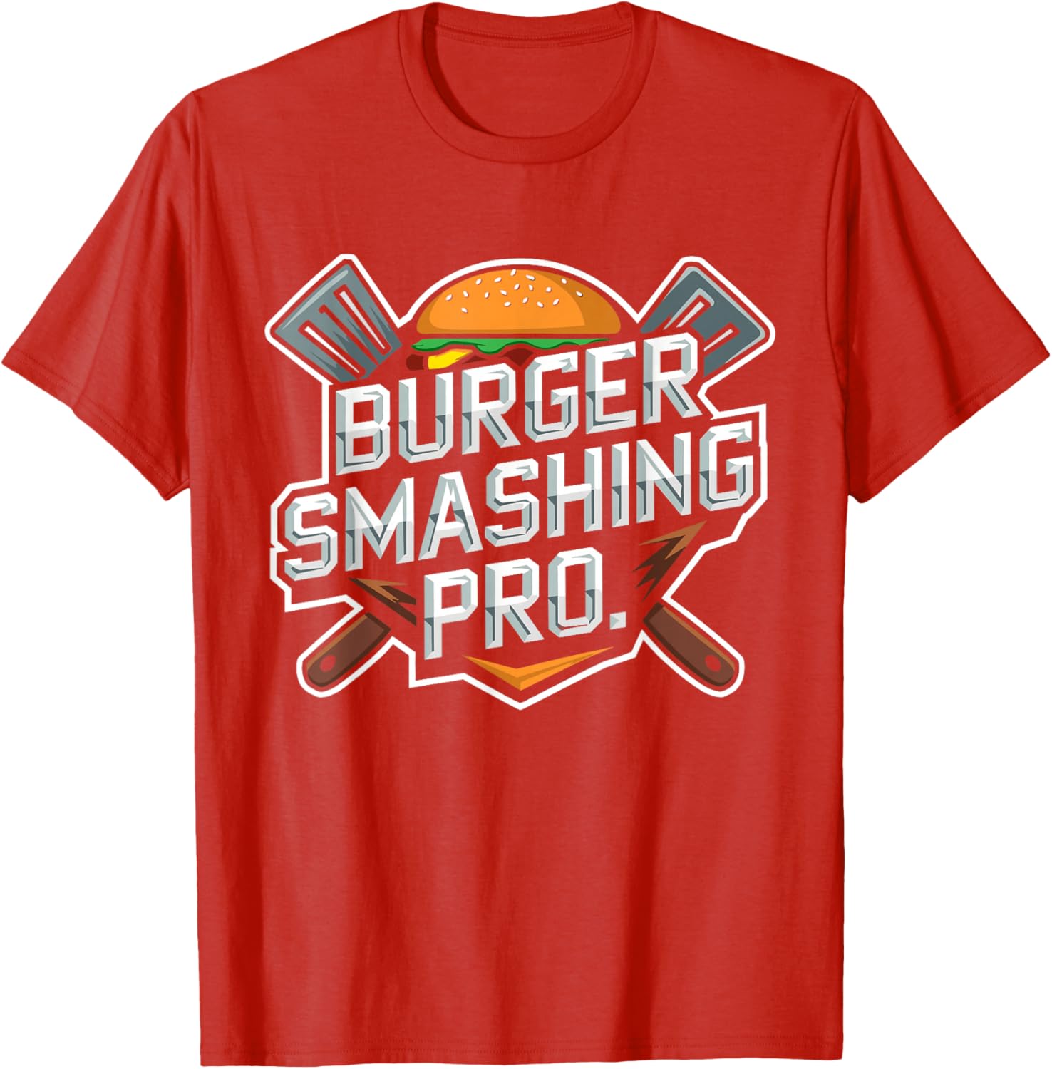 Smash Burger Lover Grilled Cheeseburger Flat Top T-Shirt for Foodies - 19