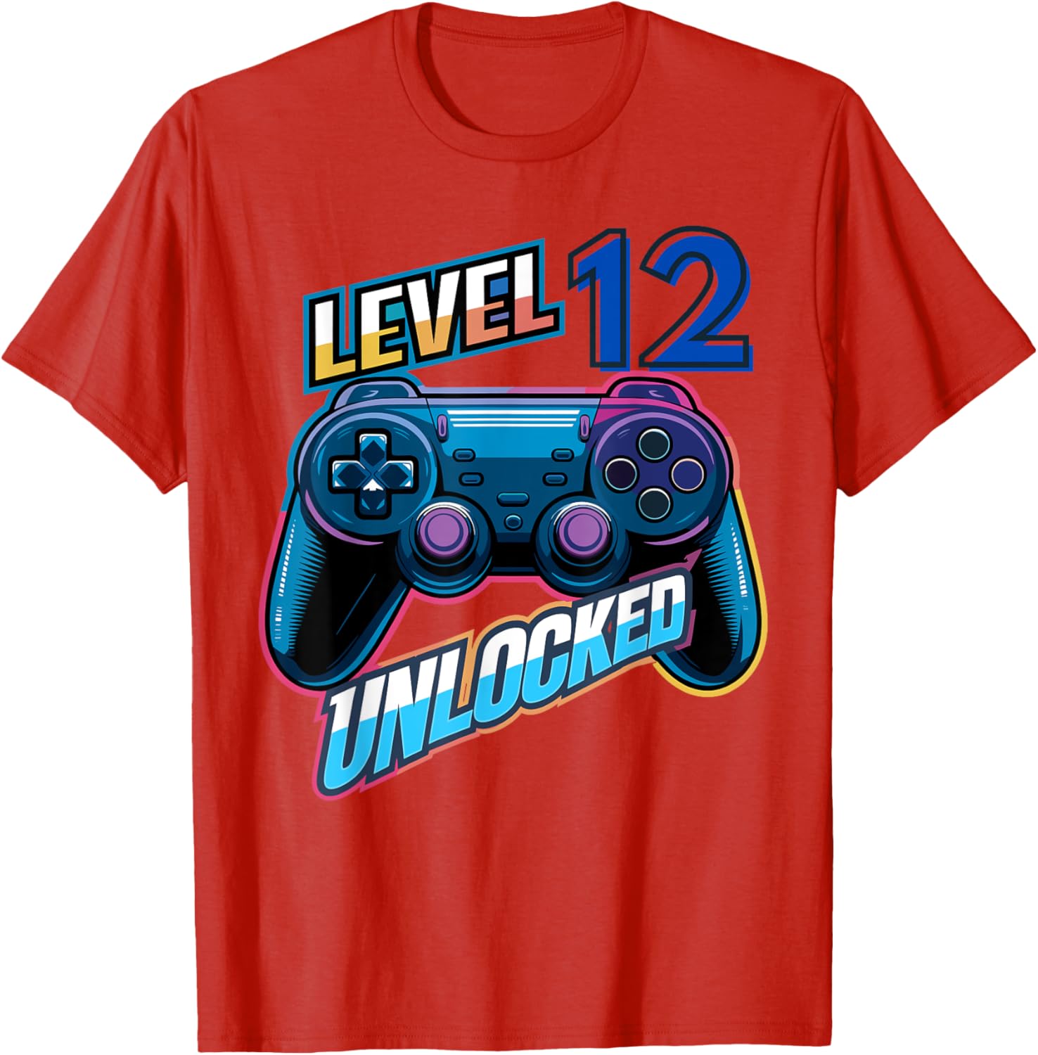 Funny Level 12 Unlocked Gamer T-Shirt for Kids 12th Birthday Gift - 14