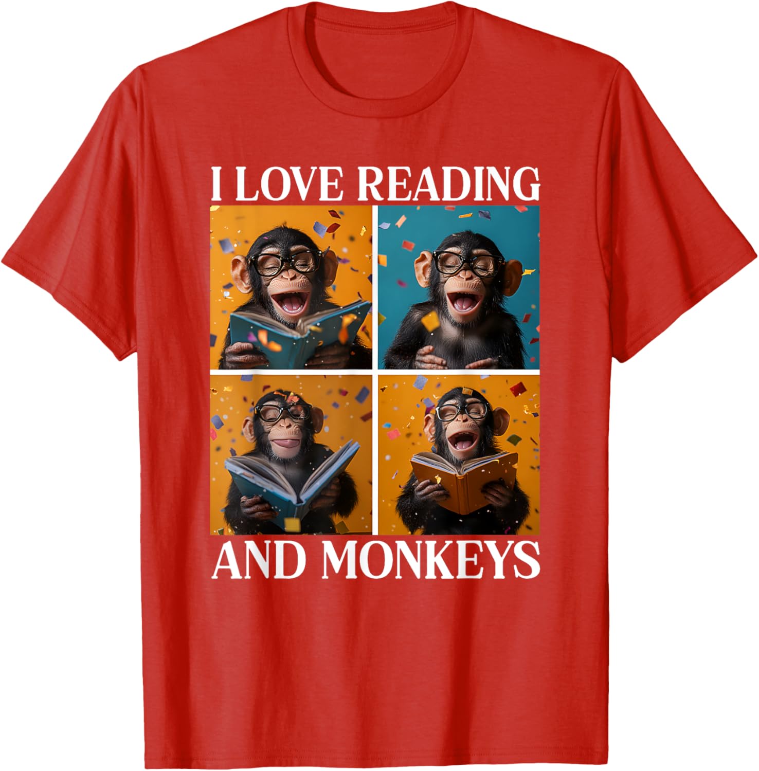 Adorable Love Reading and Monkeys T-Shirt for Book Lovers and Kids - 11