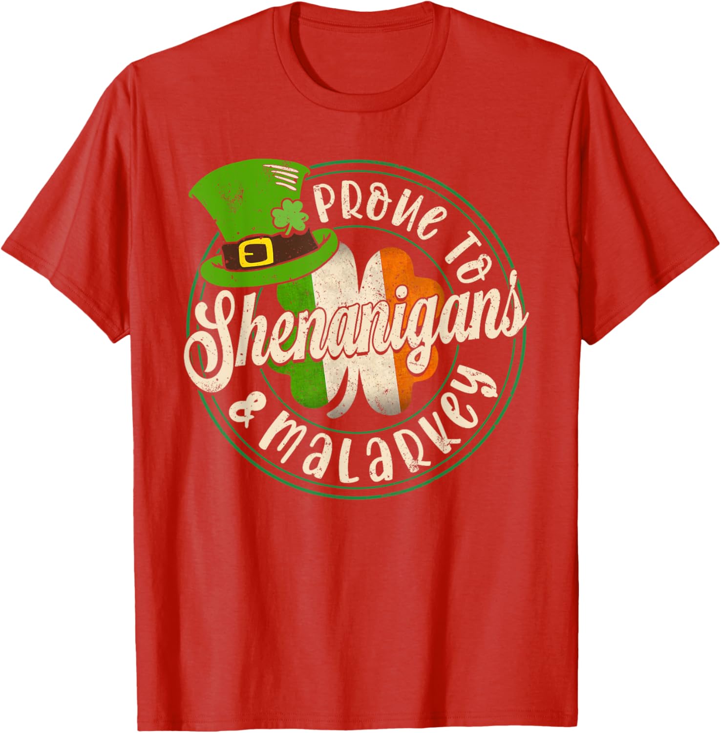 Prone to Shenanigans Fun St Patrick's Day Clover T-Shirt for All Ages - 16