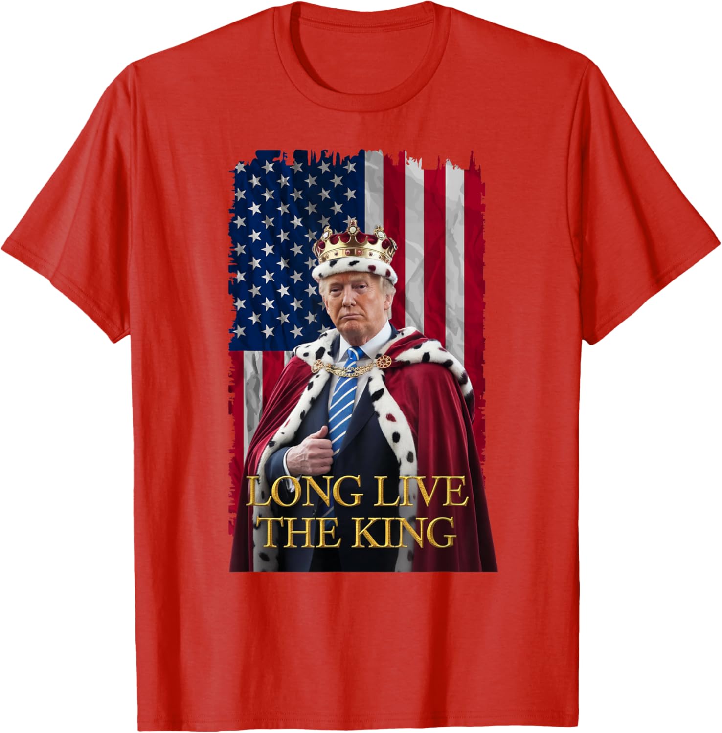 Long Live The King Vintage Trump Portrait T-Shirt for 4th of July Fun - 16