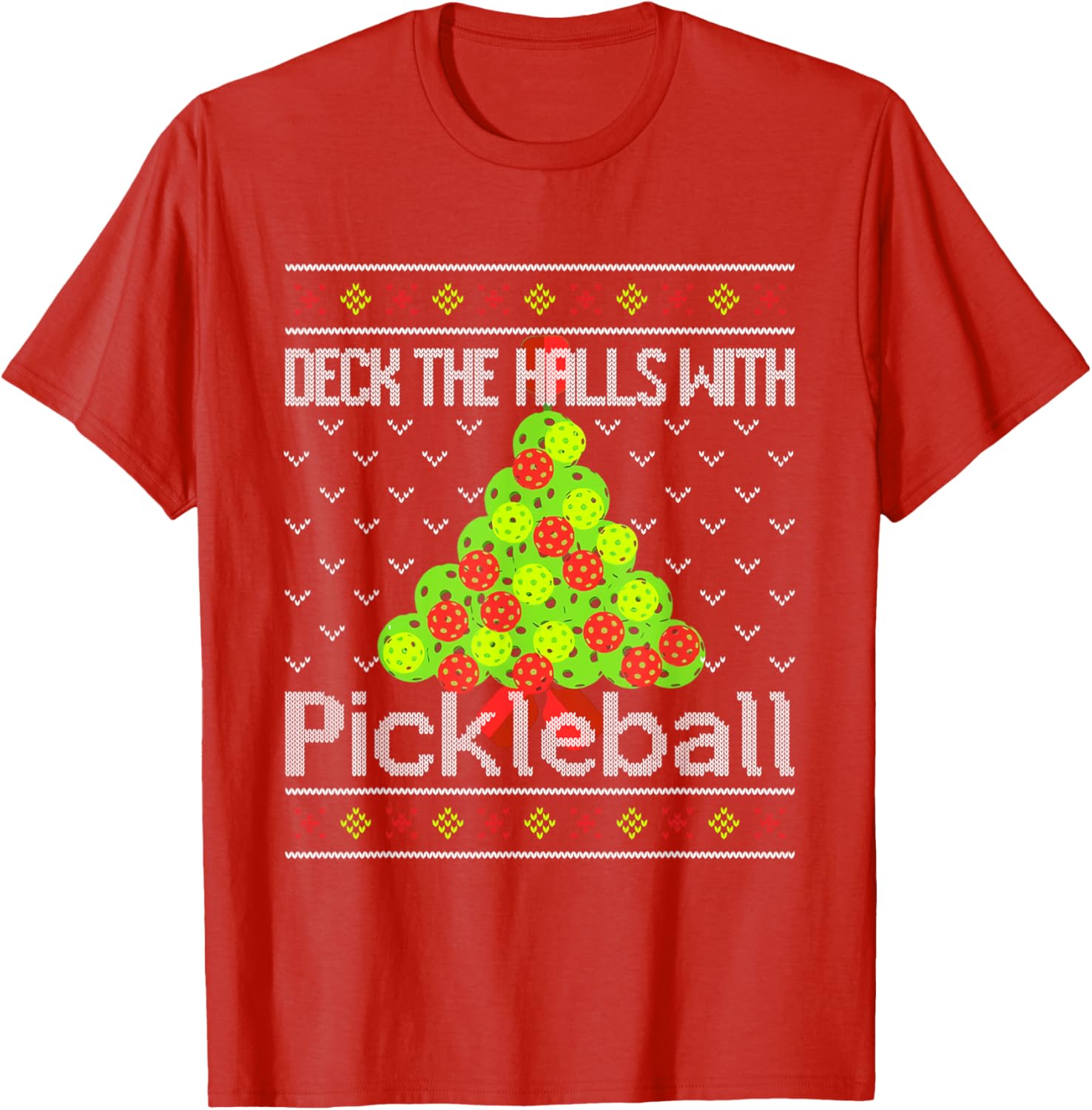 Funny Ugly Christmas Sweater Pickleball Memes T-Shirt for Holiday Cheer - 1