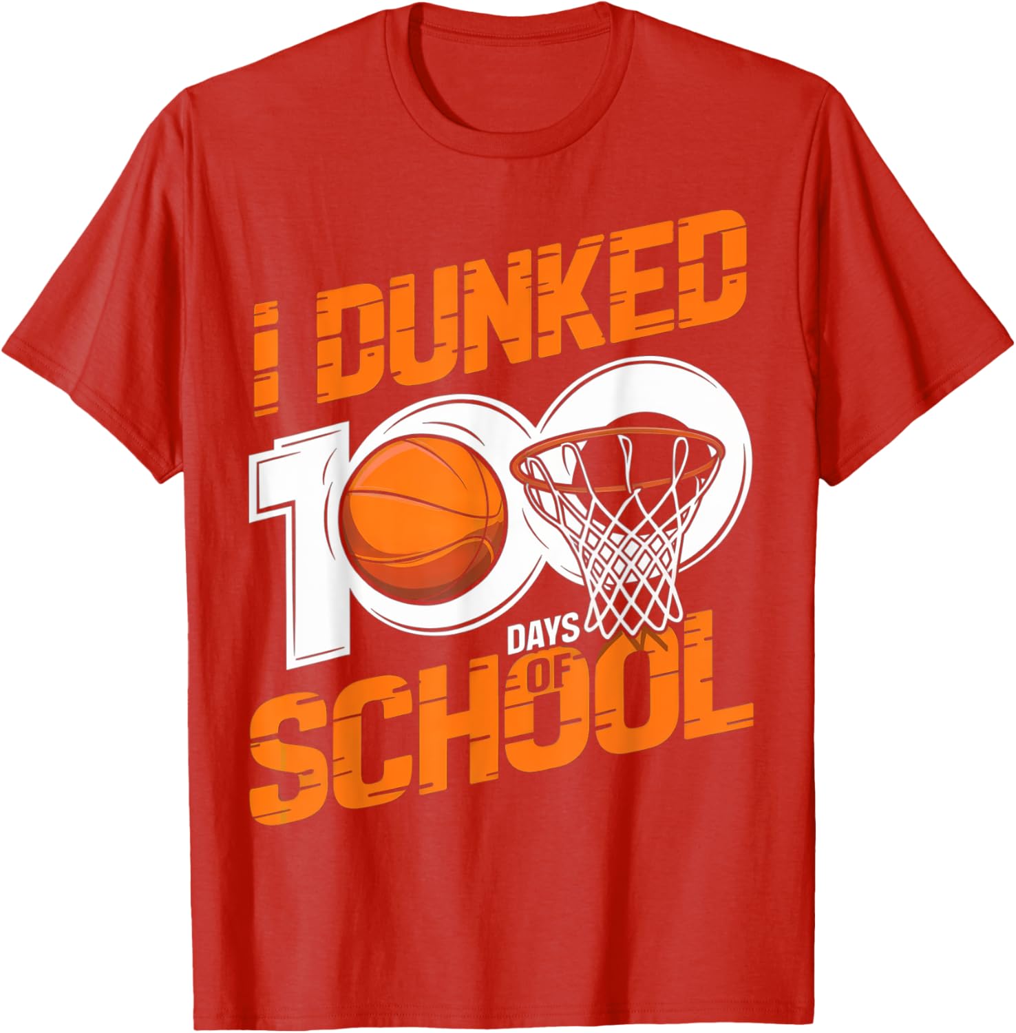 100 Days of School Basketball T-Shirt Fun Design for Kids - 10