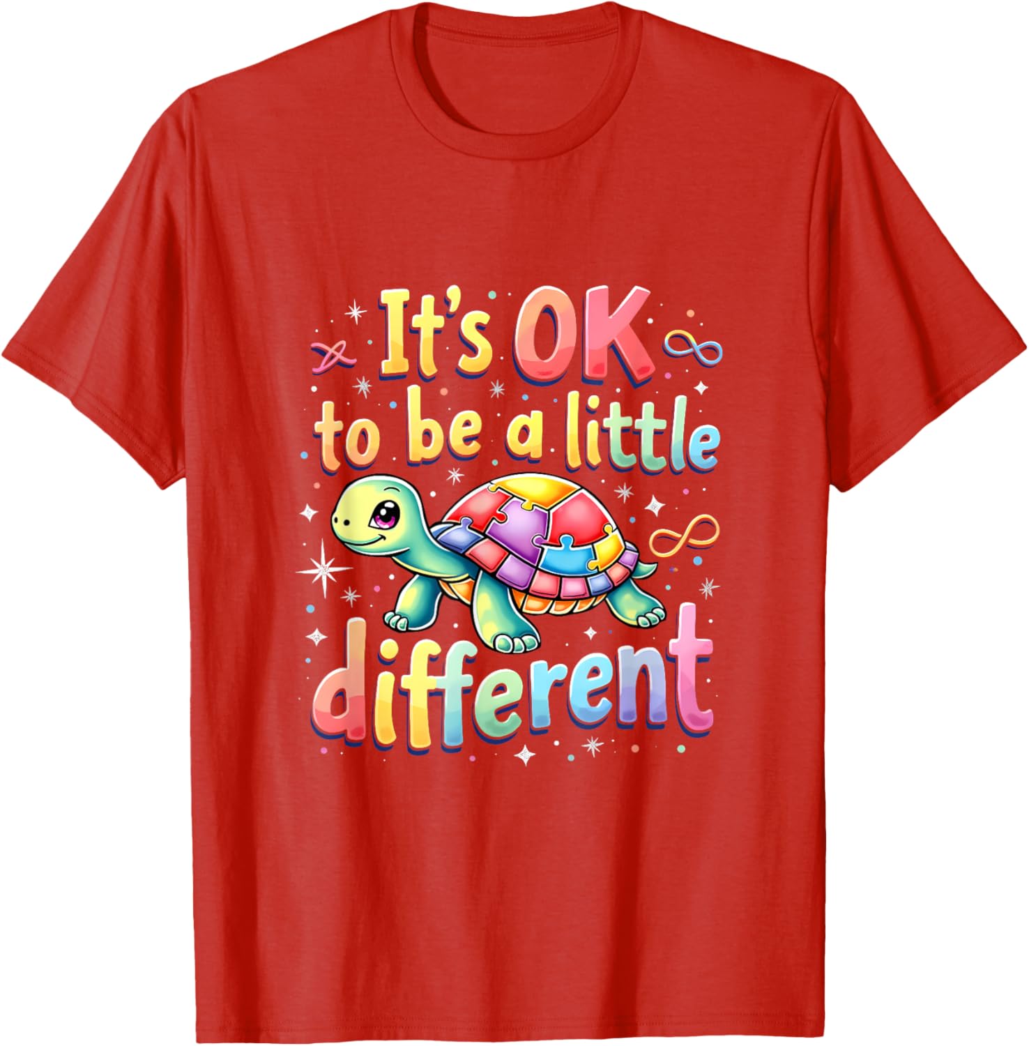Autism Awareness Turtle T-Shirt It's Okay to Be Different Fun Tee - 2