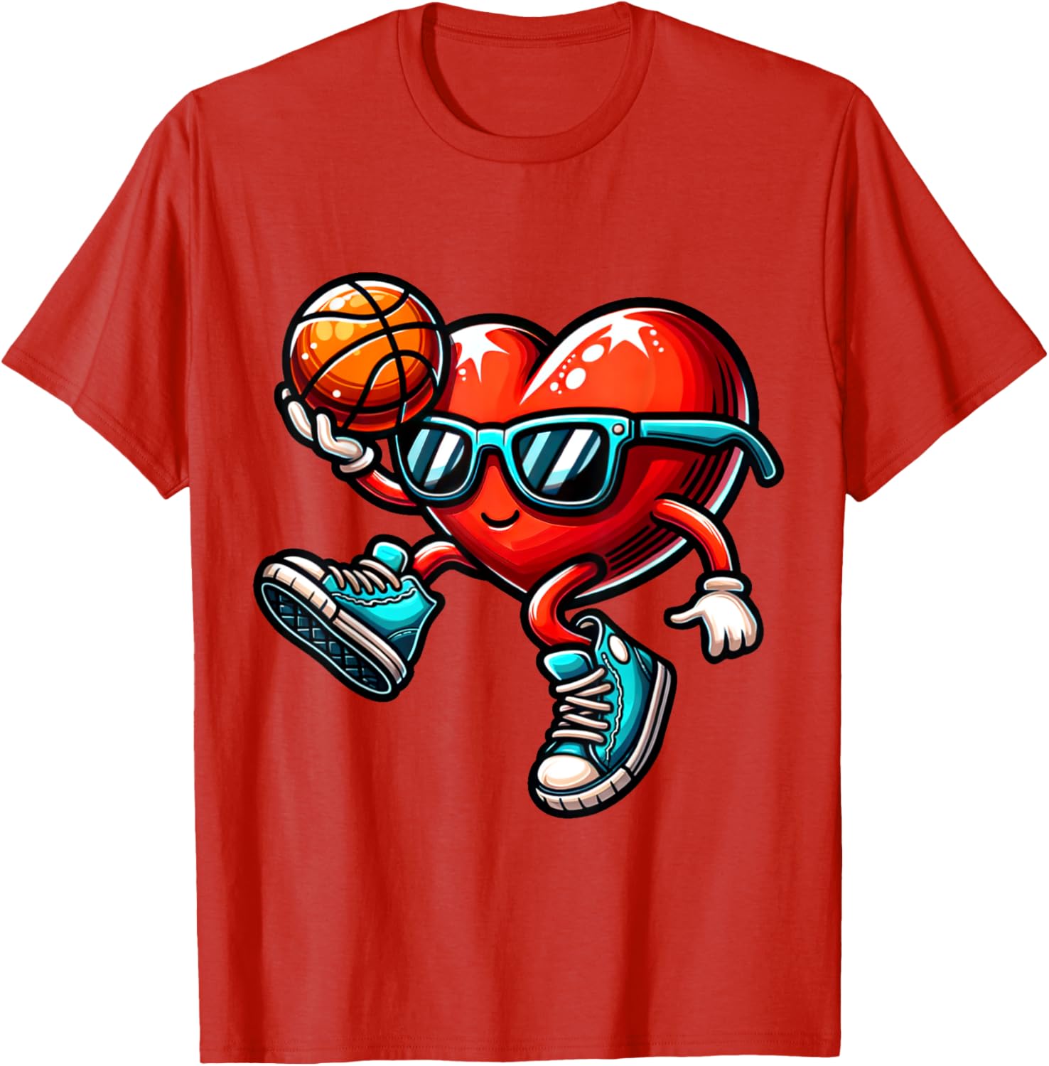Funny Valentine's Day Basketball T-Shirt for Boys Kids Gifts - 1