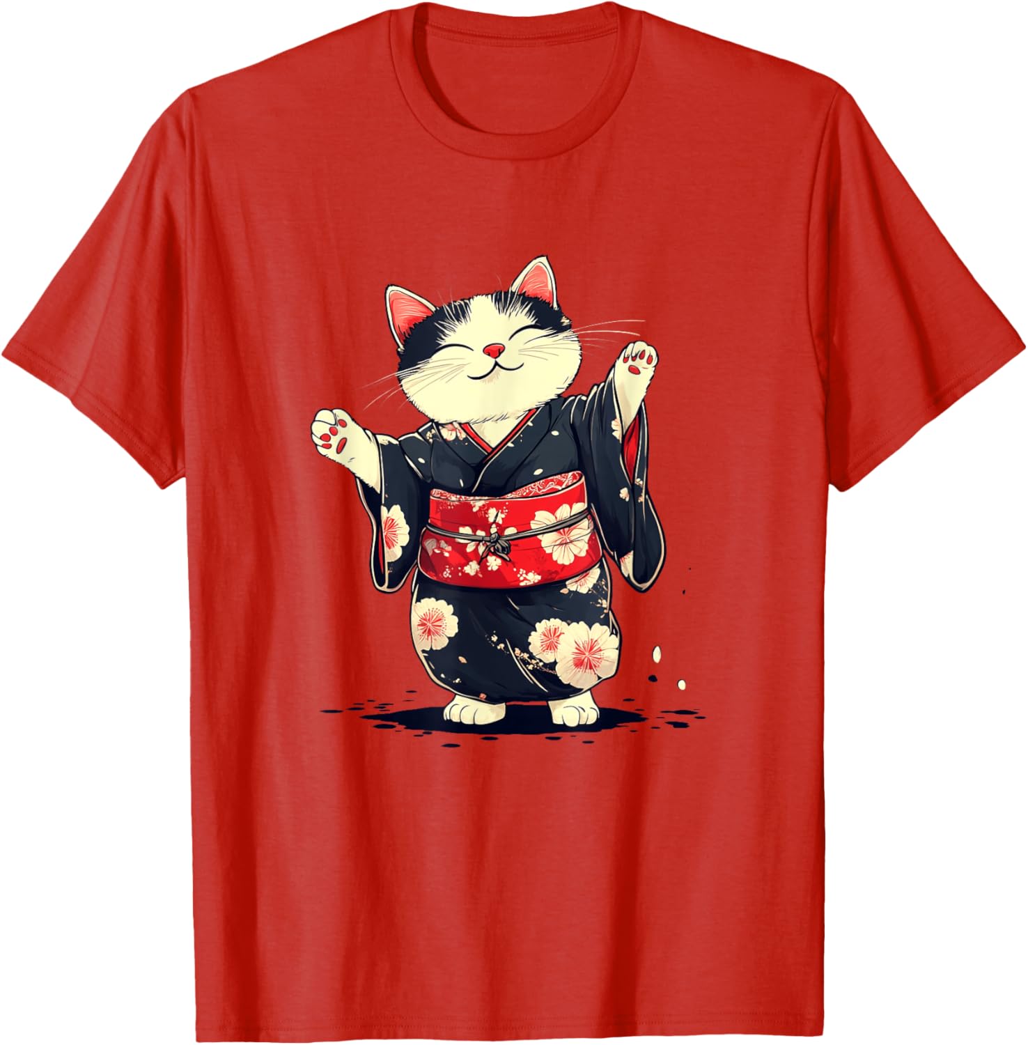 Pretty Kimono Cat T-Shirt for Japanese Style Lovers - Unisex Kids Adults - 15