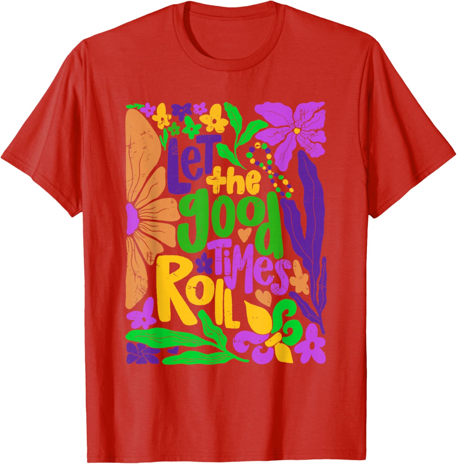 Mardi Gras Let the Good Times Roll Fleur De Lis T-Shirt for All Ages - 14