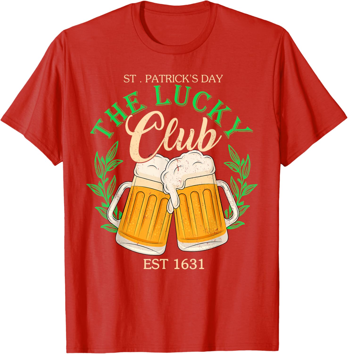 Lucky Club St. Patrick's Day Beer T-Shirt for Irish Group Fun - 23