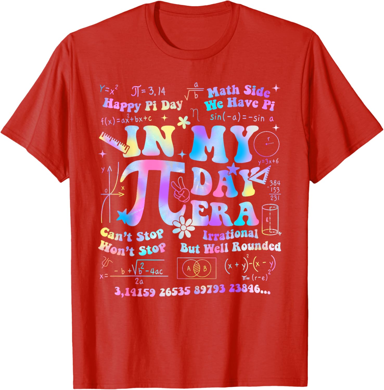 In My Pi Day Era Tie Dye T-Shirt for Math and Science Lovers - 10
