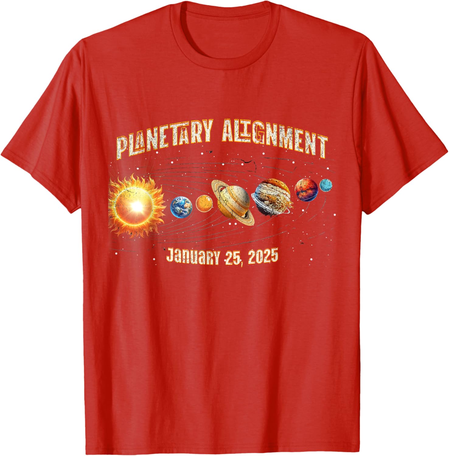 Vintage Planetary Alignment Memory T-Shirt for January 25 2025 Events - 16