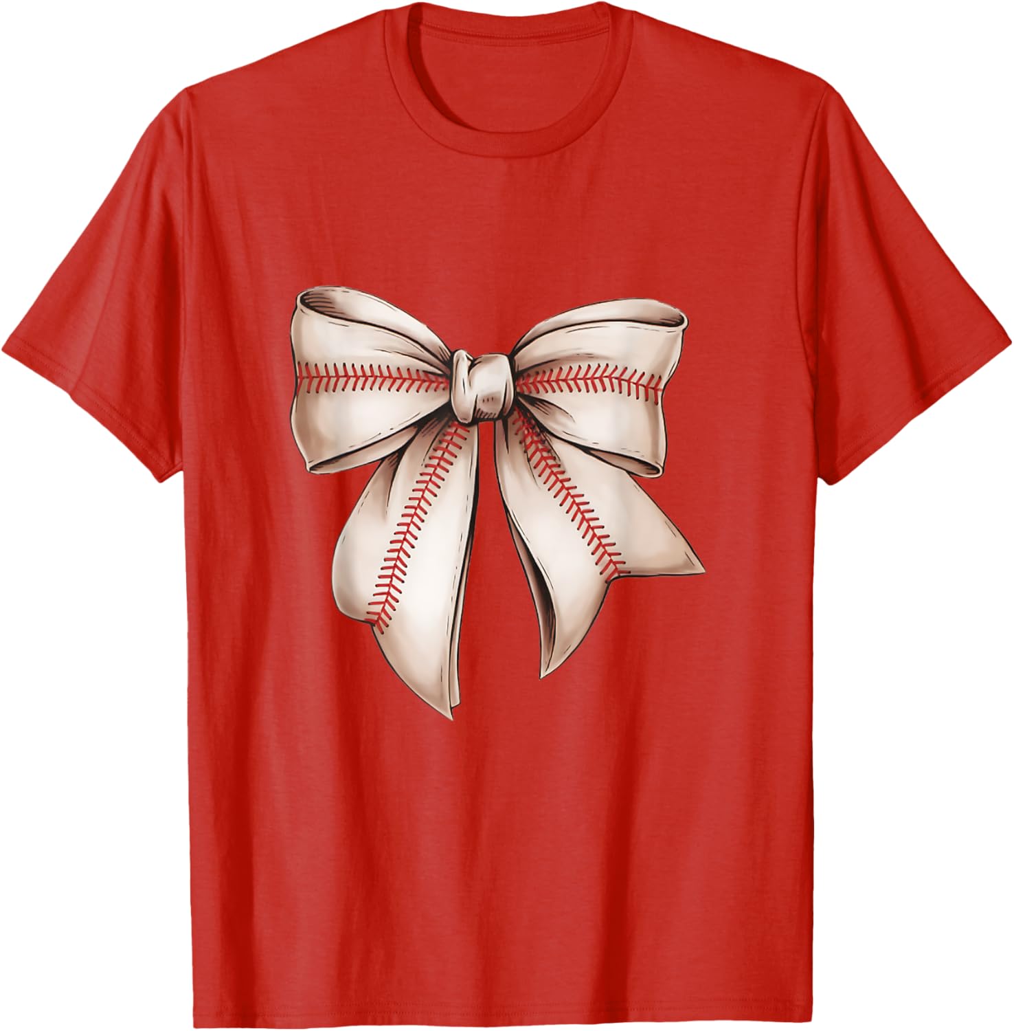 Retro Baseball Bow T-Shirt for Sports Lovers, Fun Sublimation Design - 23