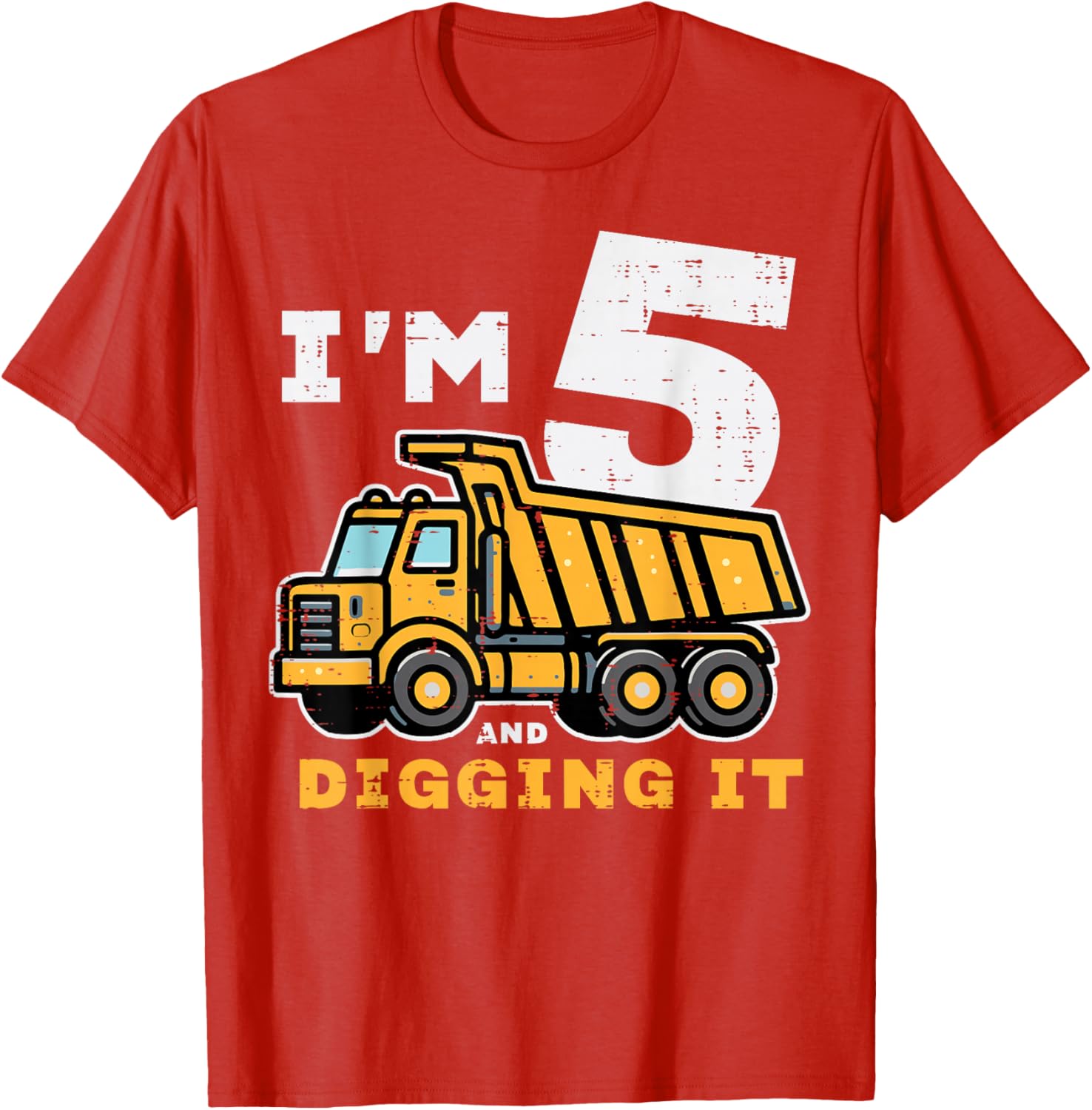 5th Birthday Dump Truck T-Shirt for Boys I’m 5 Digging It Fun Kids Tee - 11