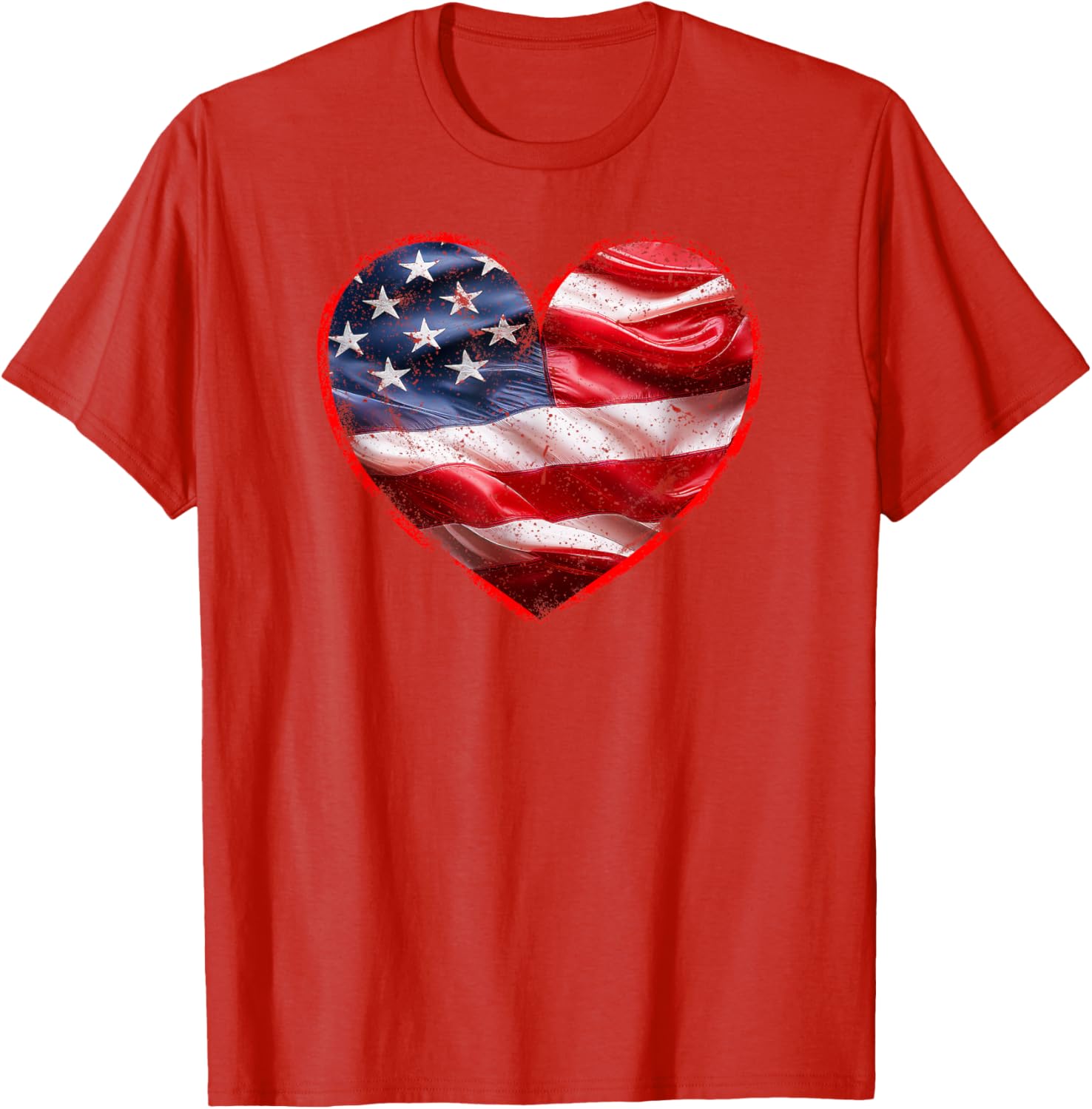 Heart-Shaped American Flag T-Shirt | Patriotic Clothing for All - 14