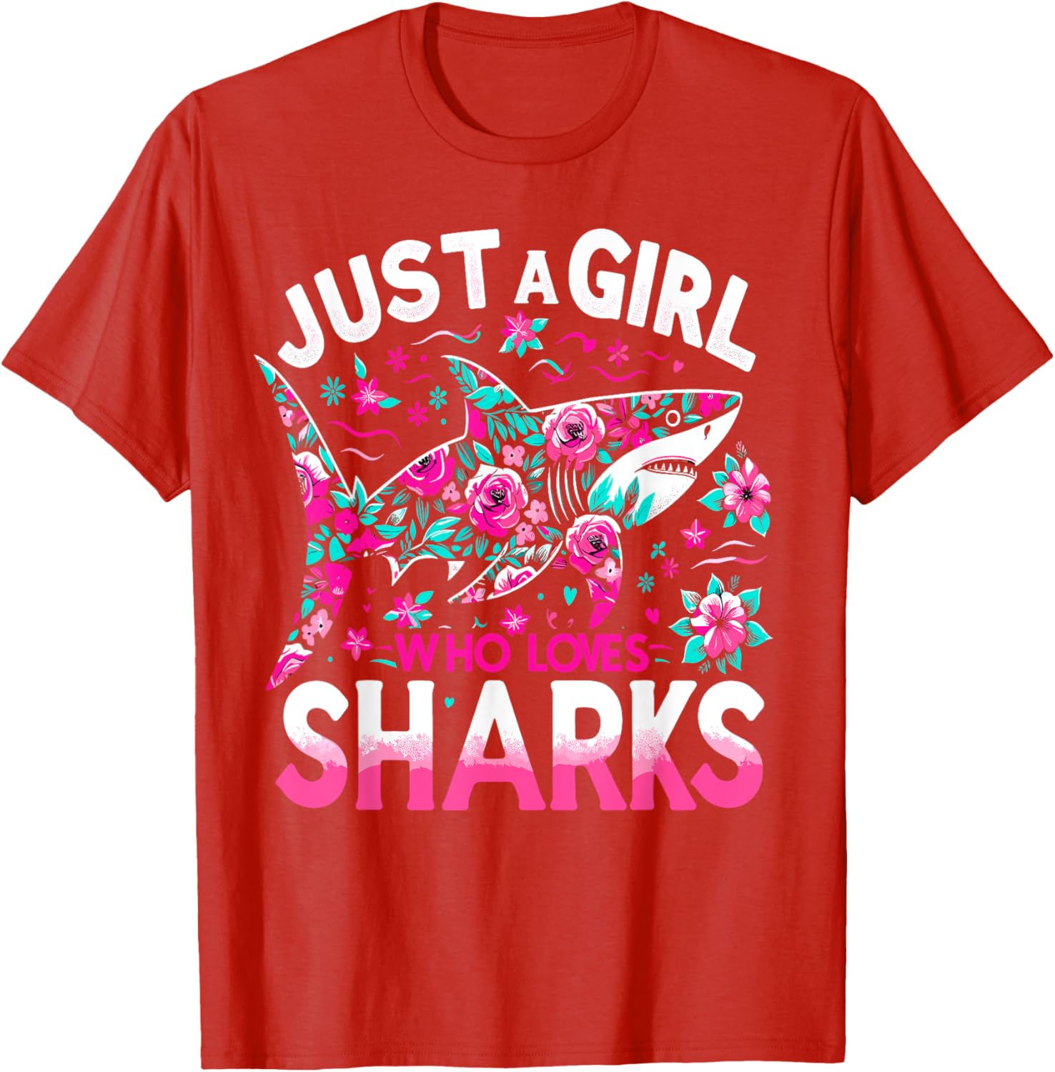Just A Girl Who Loves Sharks T-Shirt for Shark Lovers and Ocean Fans - 10