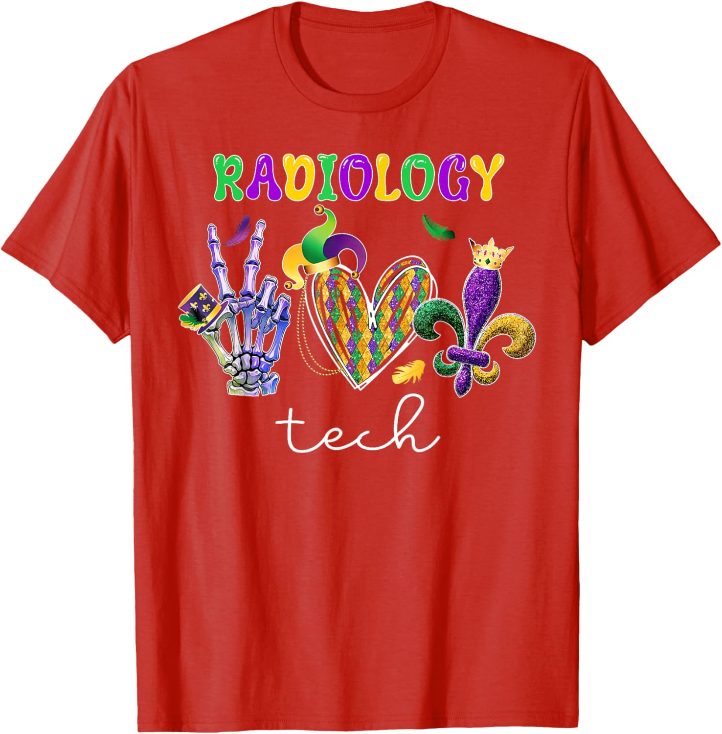 Radiology Tech Mardi Gras T-Shirt for X-Ray Technologists and Fans - 23